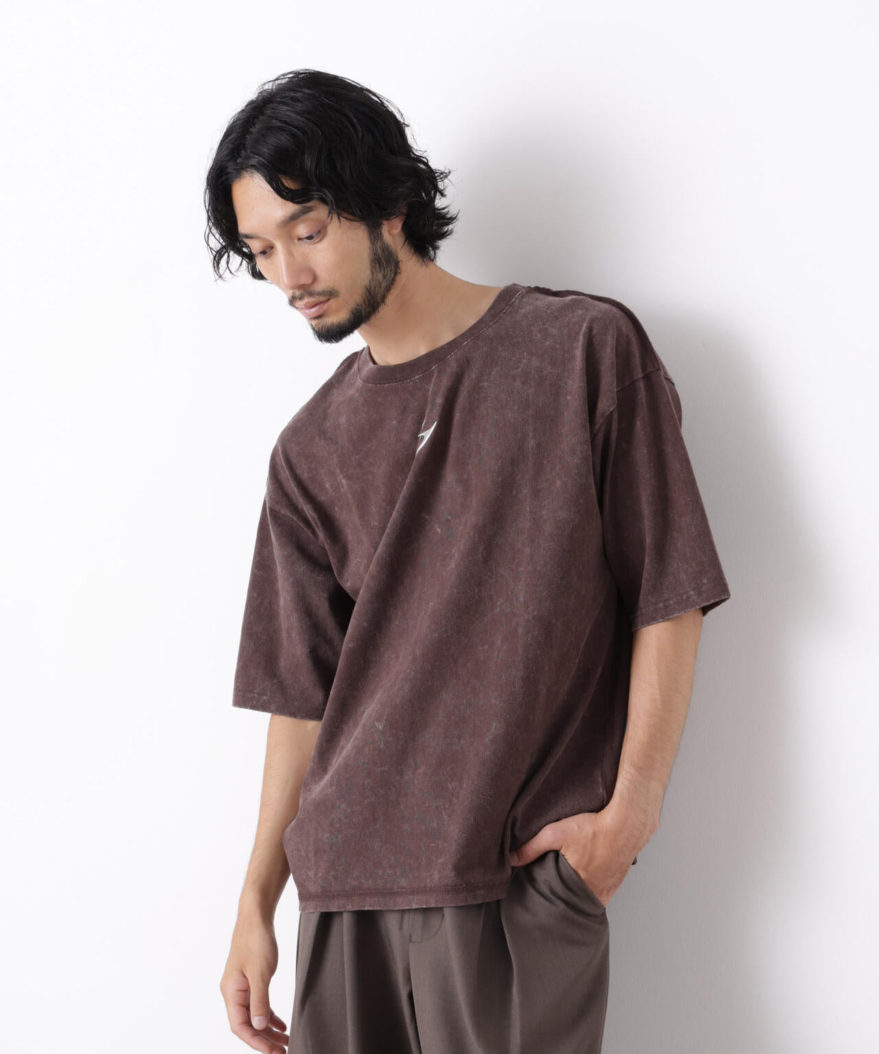 ワンポイントピグメントTシャツ 半袖 6726224222