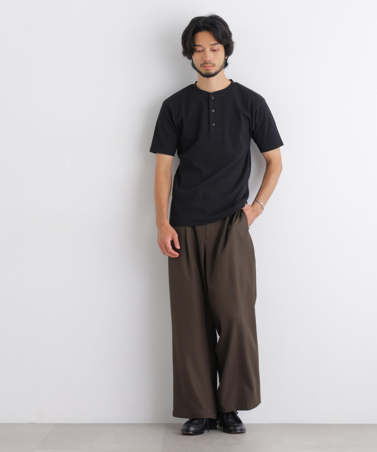 コンパクトヘンリーネックTシャツ 半袖 6726224231