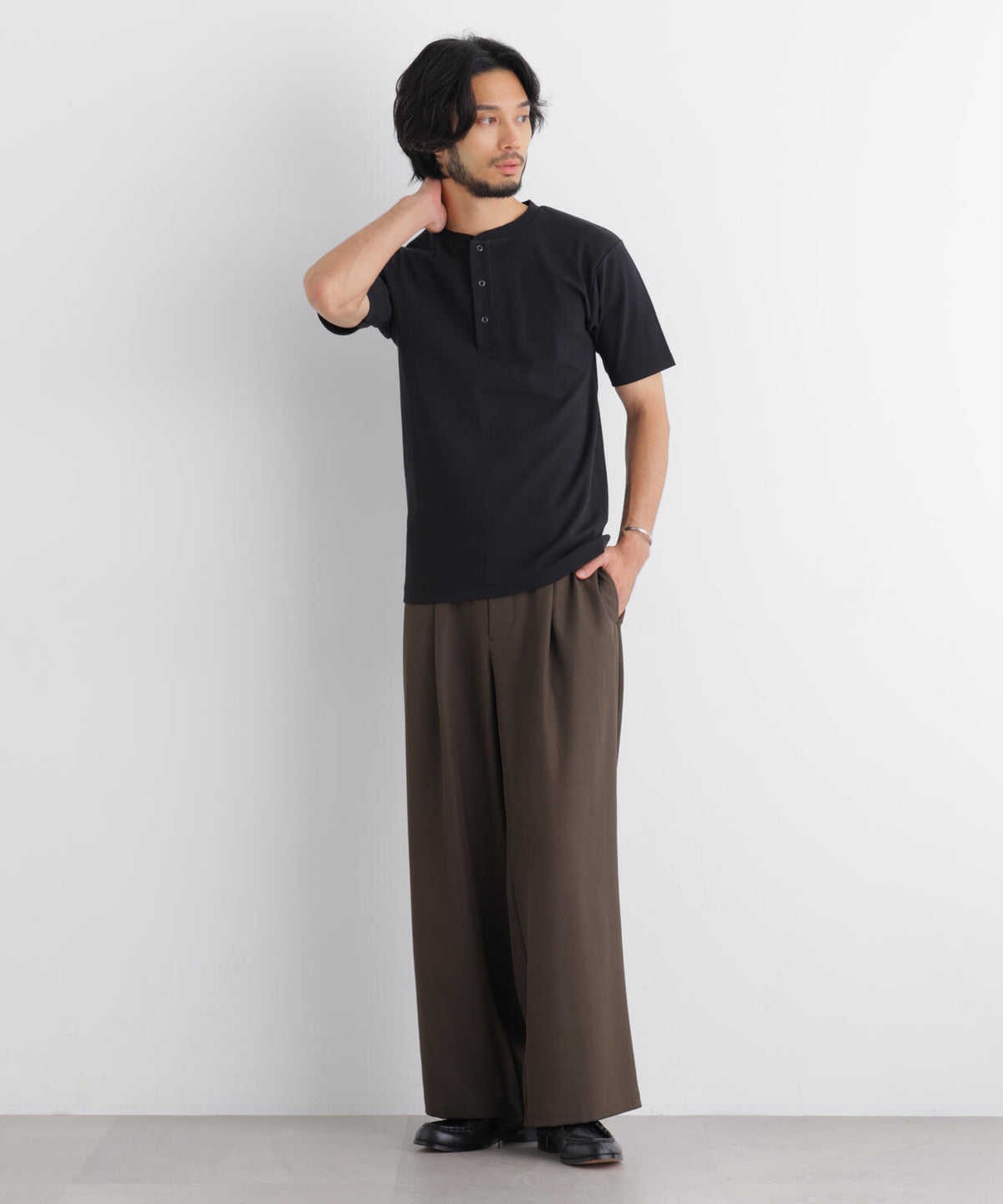 コンパクトヘンリーネックTシャツ 半袖 6726224231