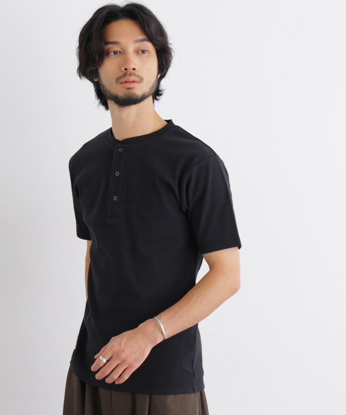 コンパクトヘンリーネックTシャツ 半袖 6726224231