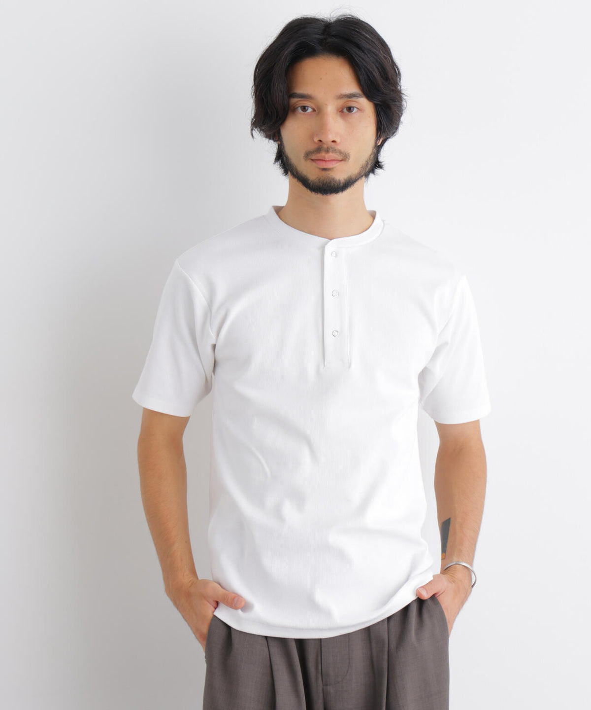 コンパクトヘンリーネックTシャツ 半袖 6726224231