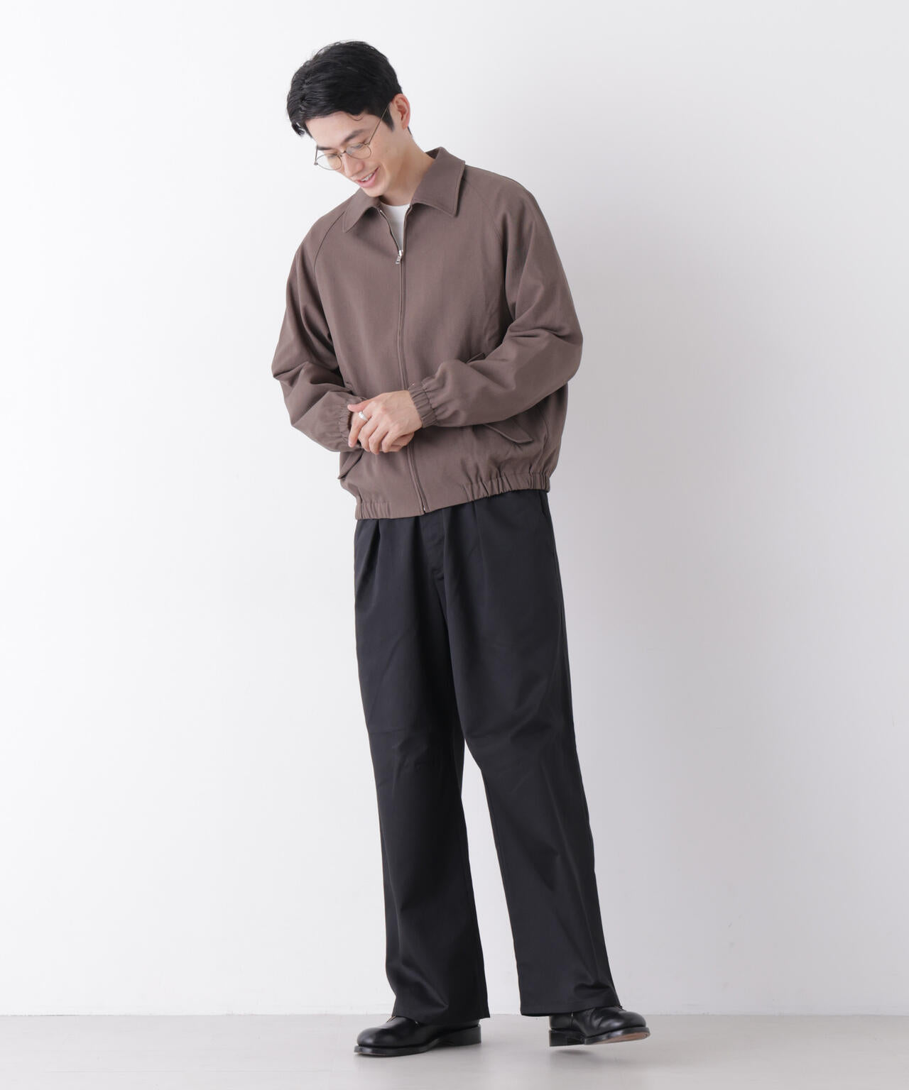 WEB限定/TCツイルワイドタックカーブパンツ 6726227216