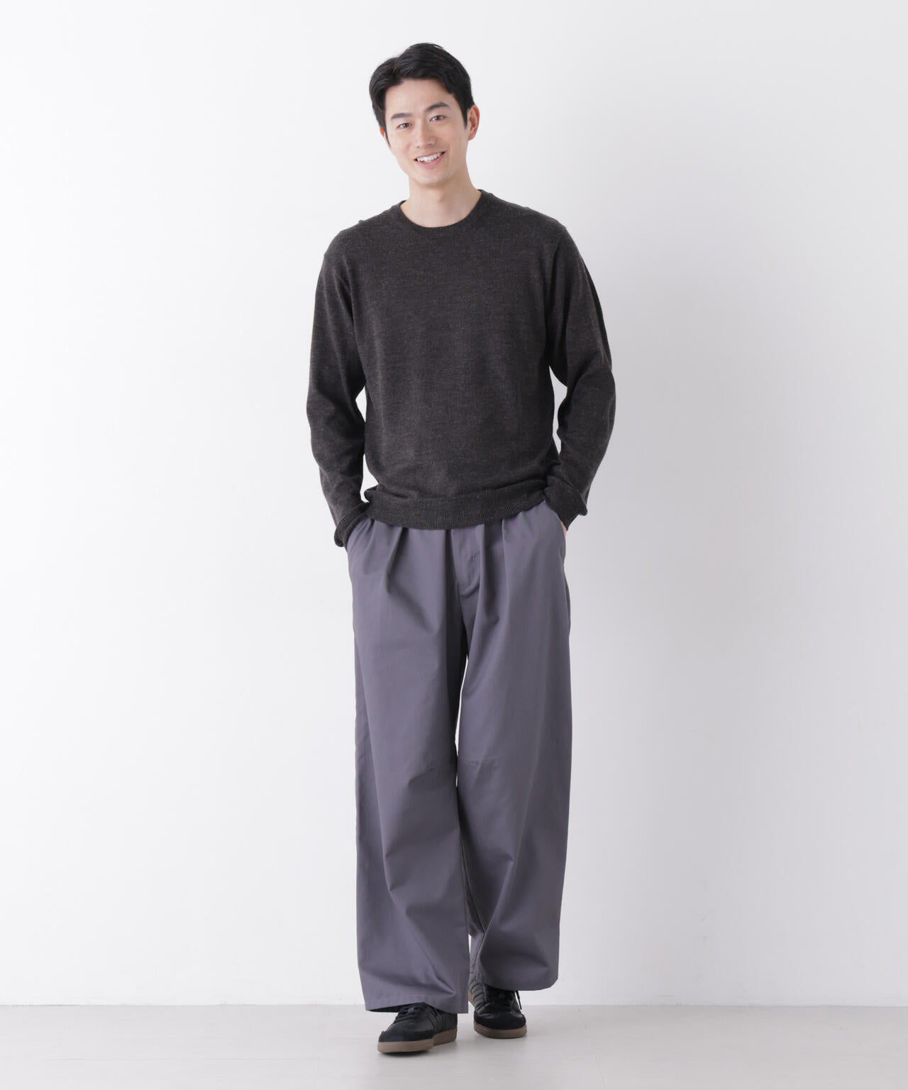 WEB限定/TCツイルワイドタックカーブパンツ 6726227216