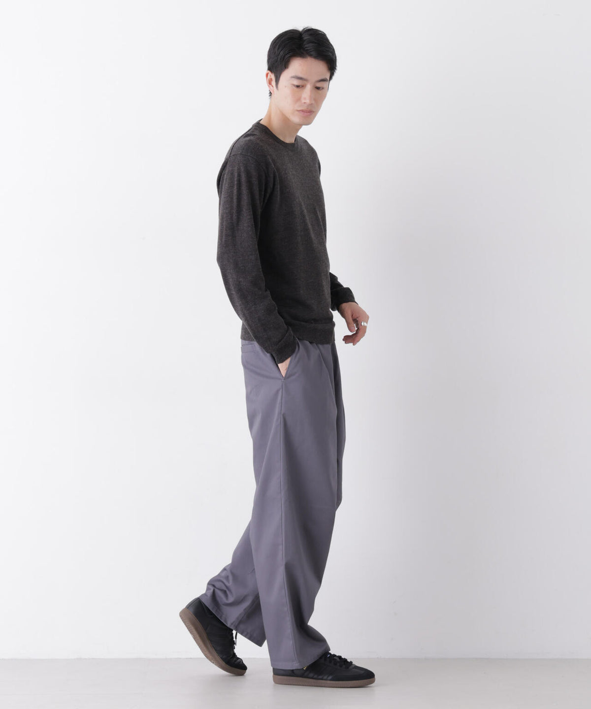 WEB限定/TCツイルワイドタックカーブパンツ 6726227216