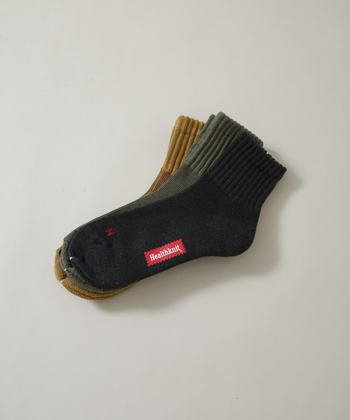 Healthknit/シンカーカラー無地ソックス 3足セット 6726251005