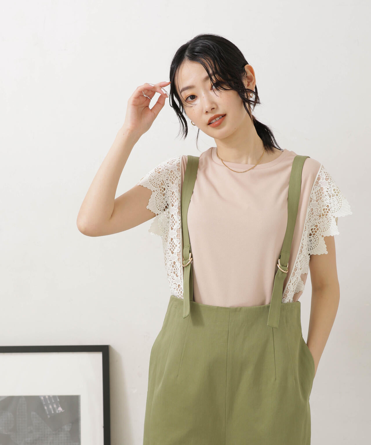 LB.04/レース切り替えカットトップス 6733124328