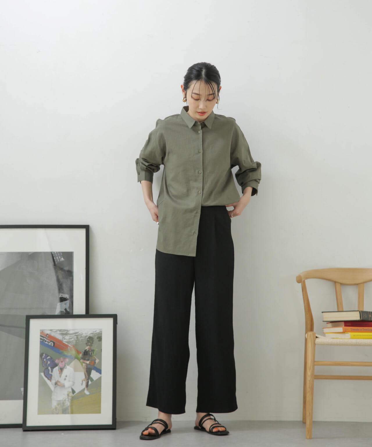 LB.04/カット楊柳シャーリングパンツ 6733127324