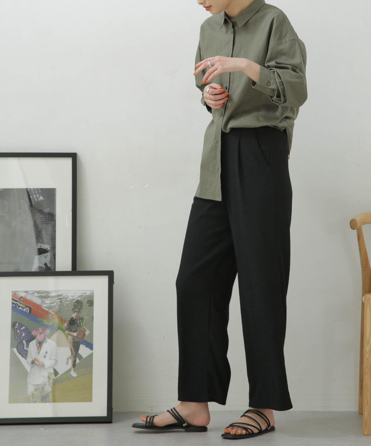 LB.04/カット楊柳シャーリングパンツ 6733127324