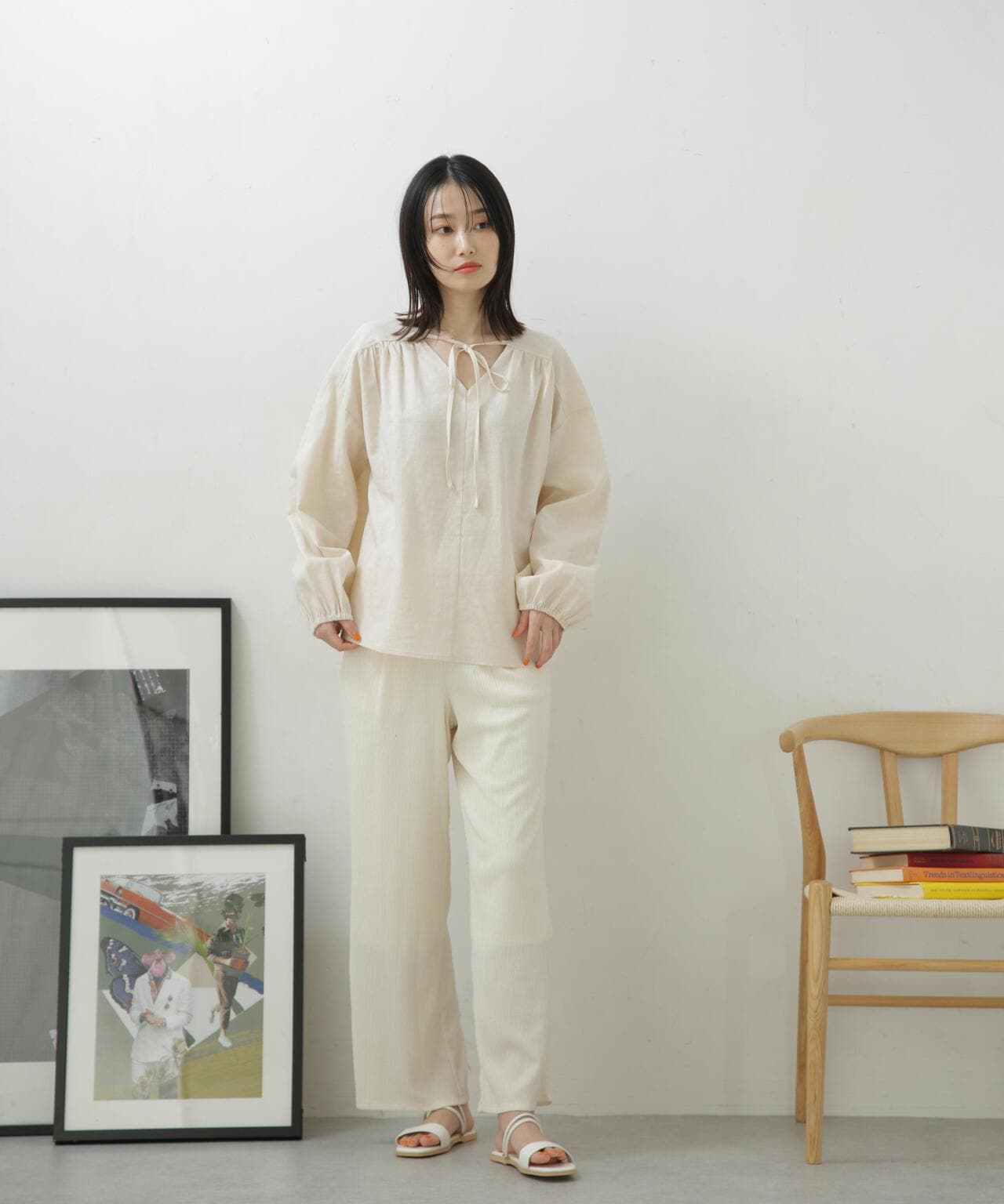 LB.04/カット楊柳シャーリングパンツ 6733127324