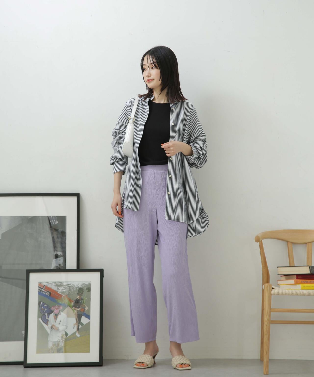 LB.04/カット楊柳シャーリングパンツ 6733127324