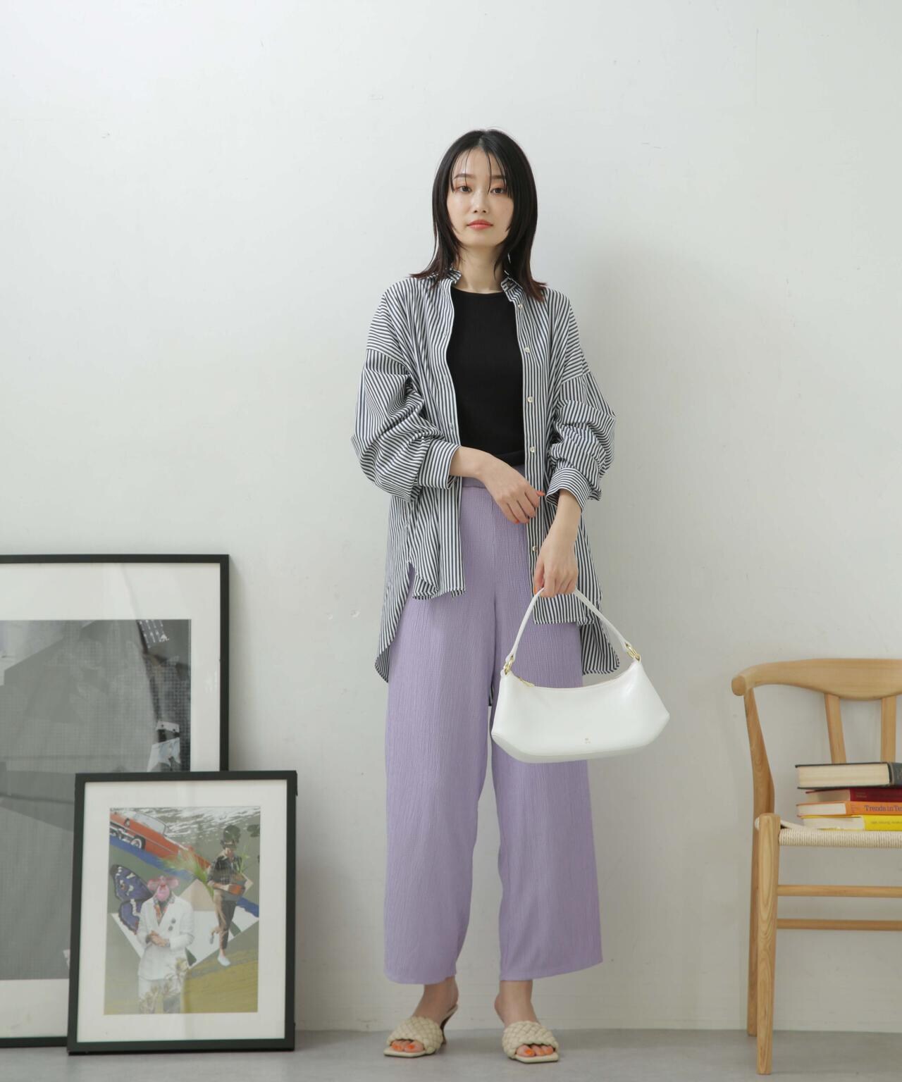 LB.04/カット楊柳シャーリングパンツ 6733127324