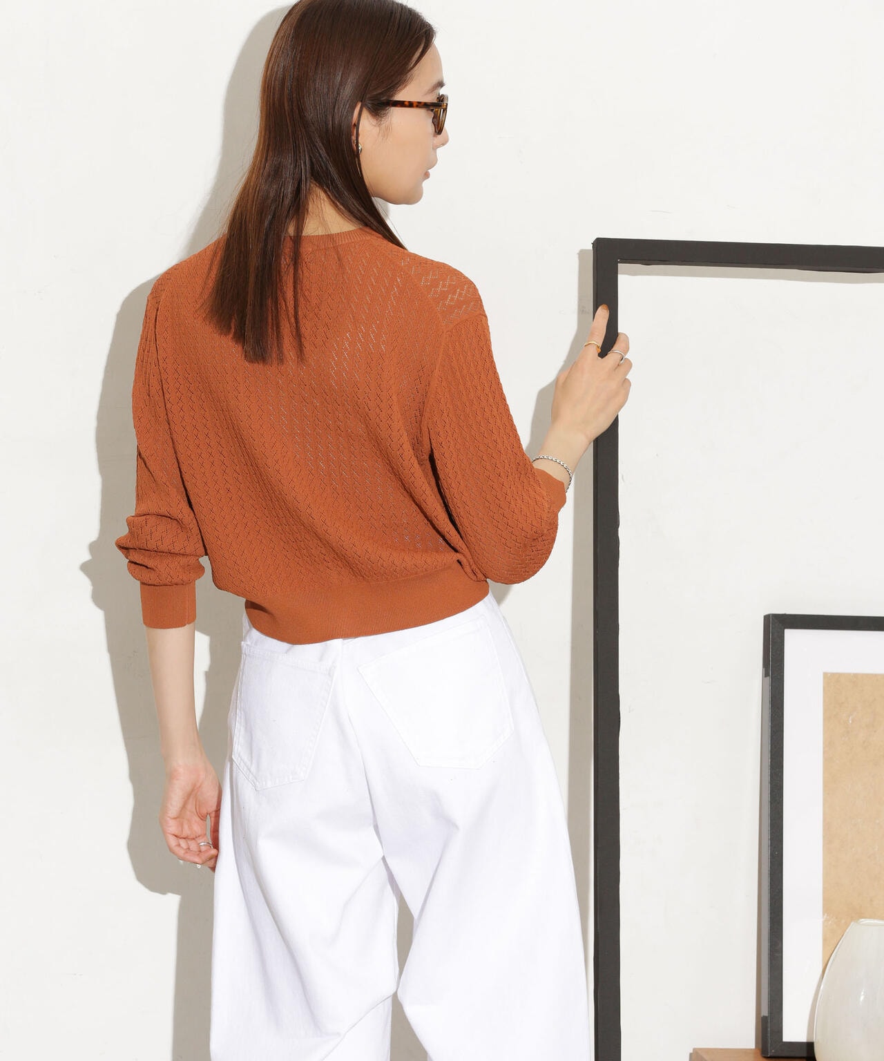 透かし柄ショートカーディガン 6733222333