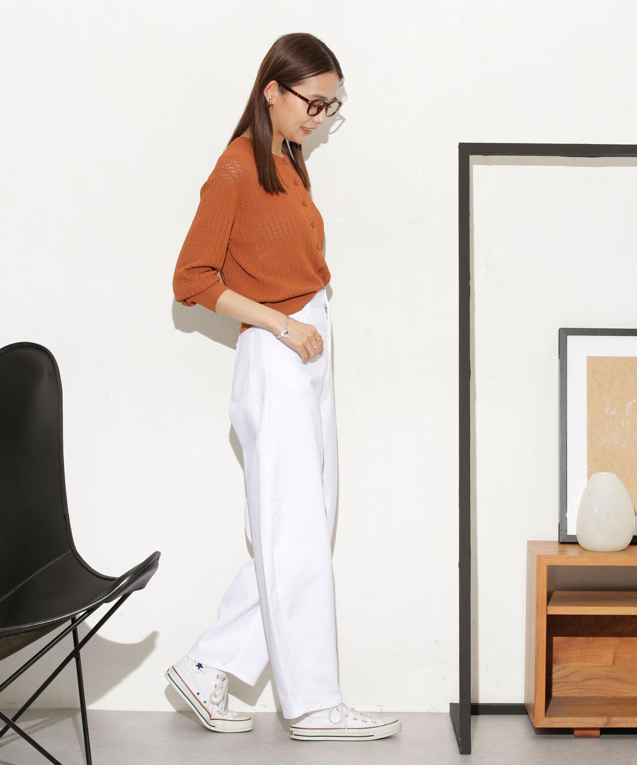 透かし柄ショートカーディガン 6733222333