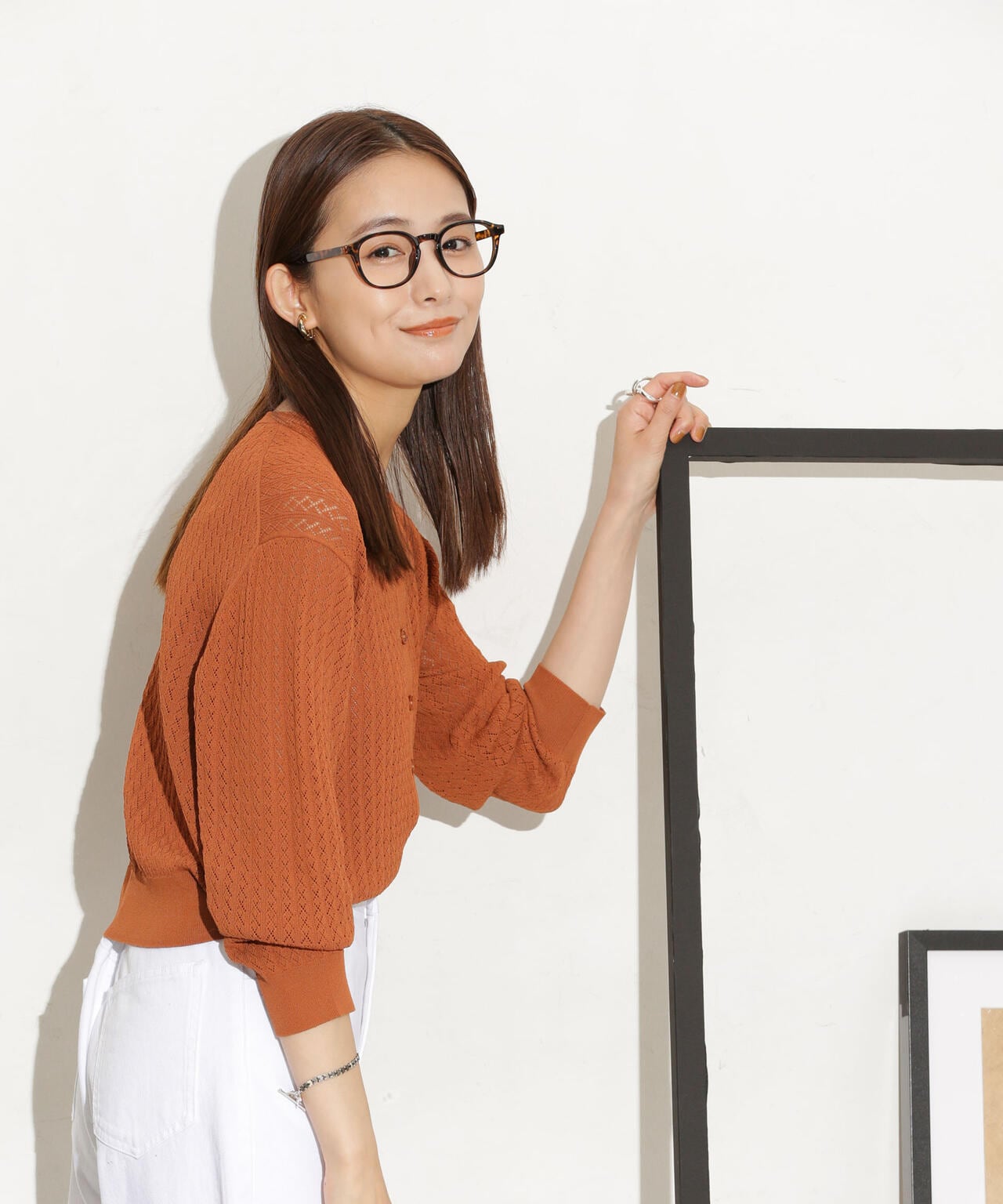 透かし柄ショートカーディガン 6733222333