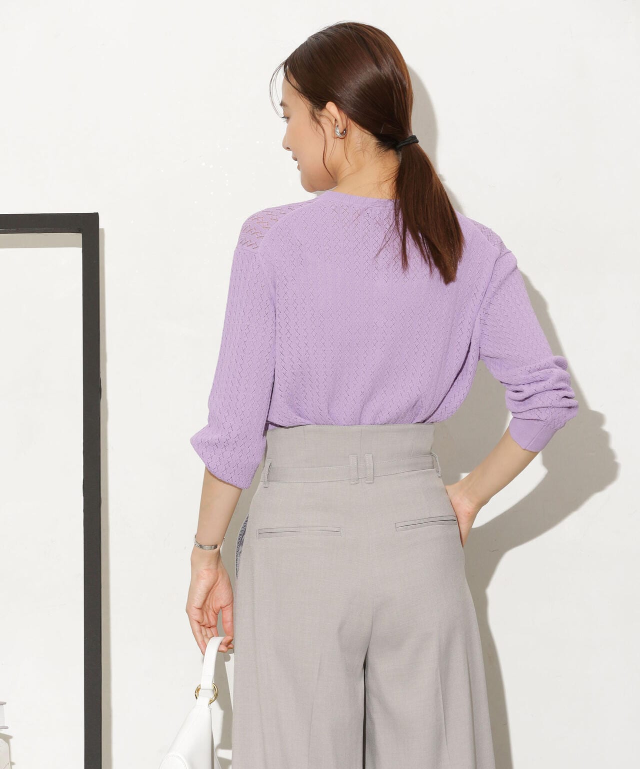 透かし柄ショートカーディガン 6733222333