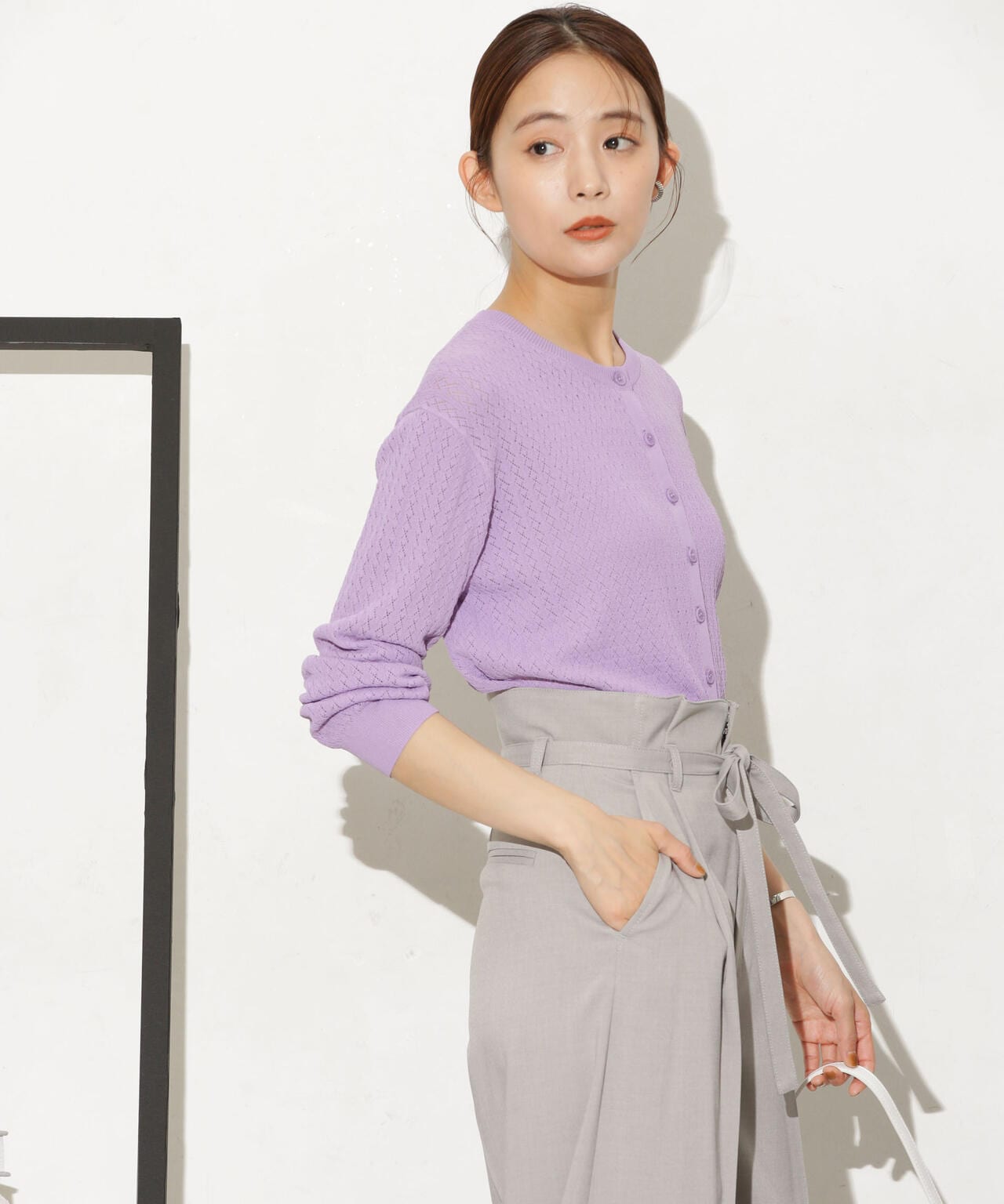 透かし柄ショートカーディガン 6733222333
