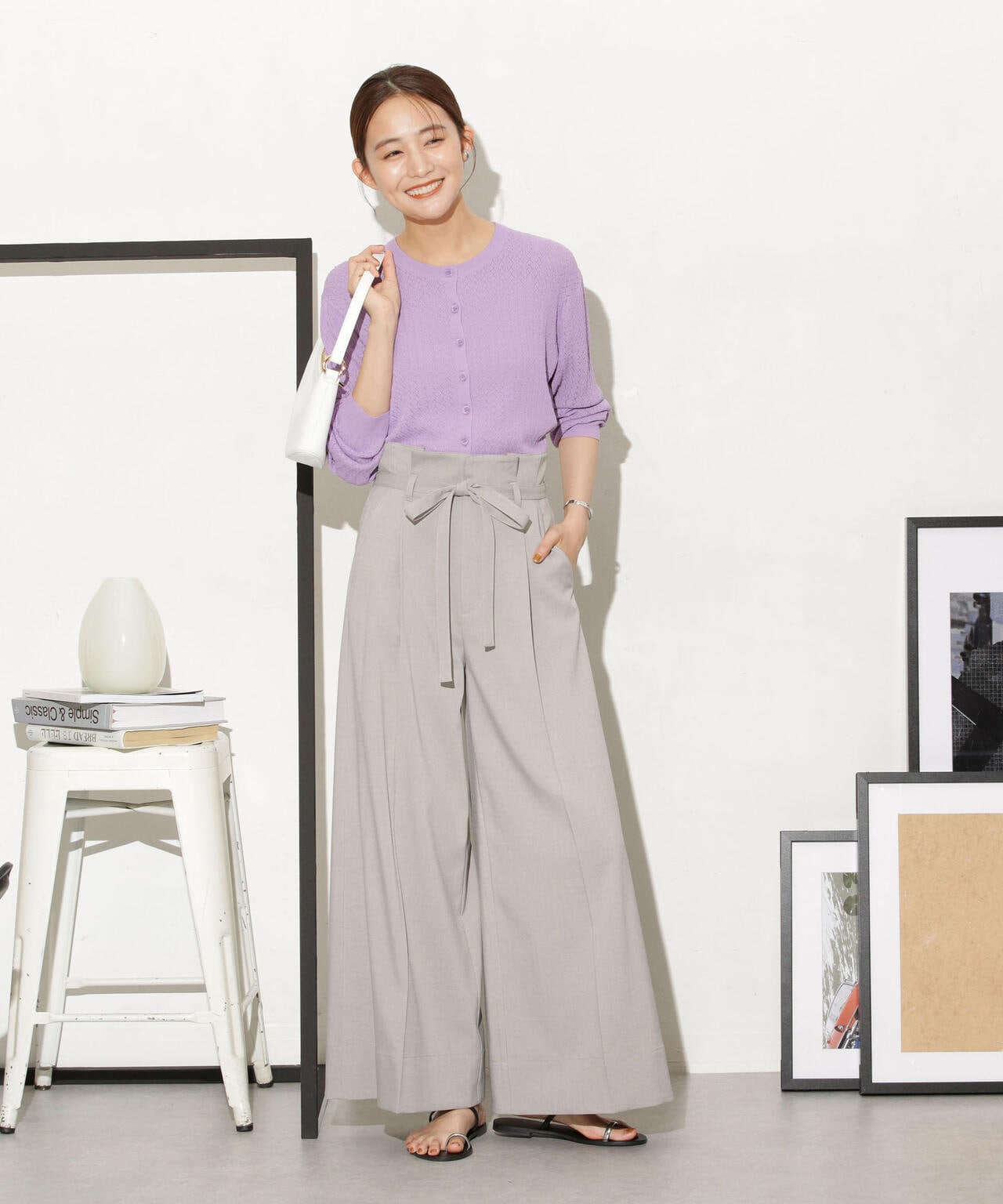 透かし柄ショートカーディガン 6733222333