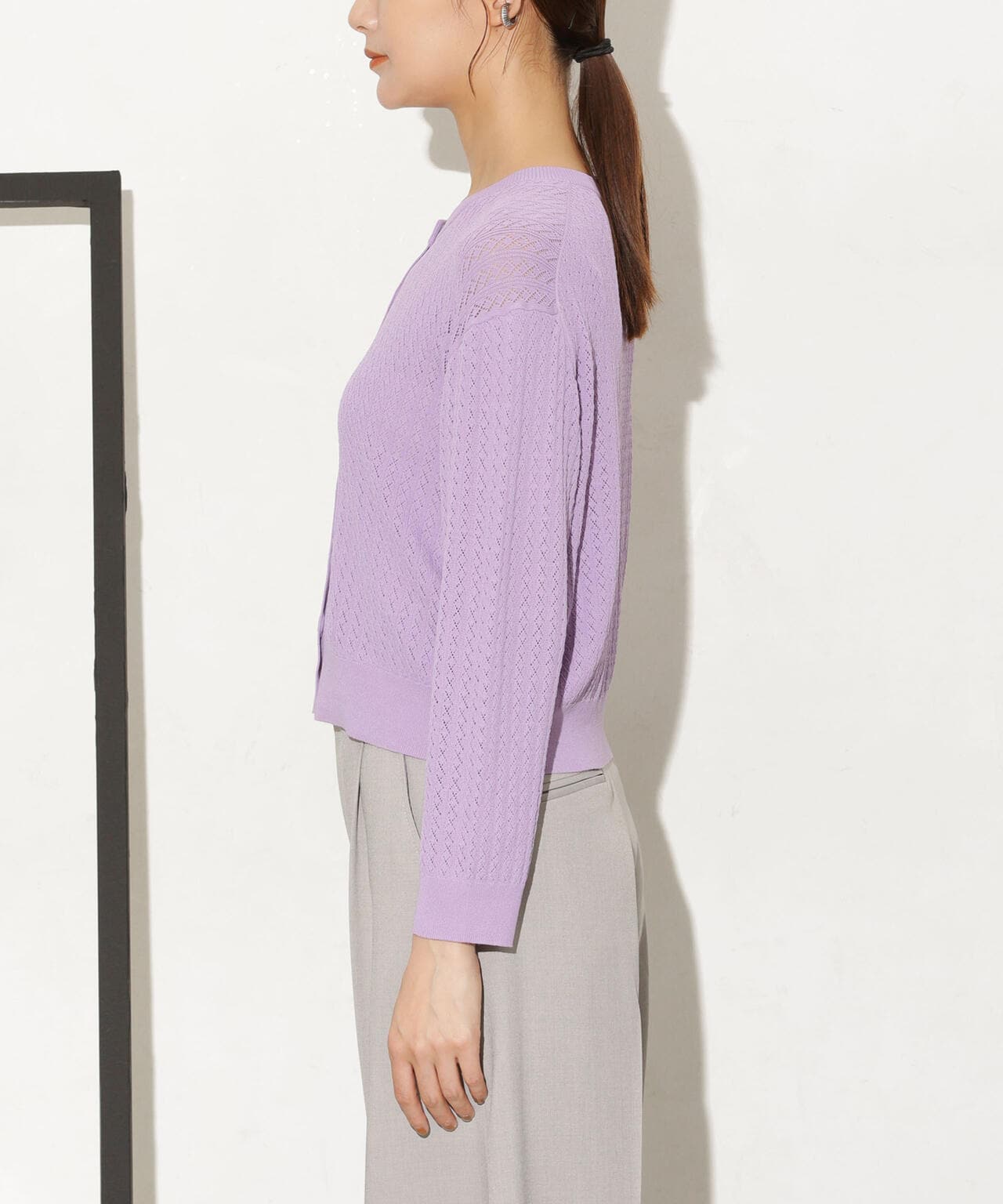 透かし柄ショートカーディガン 6733222333