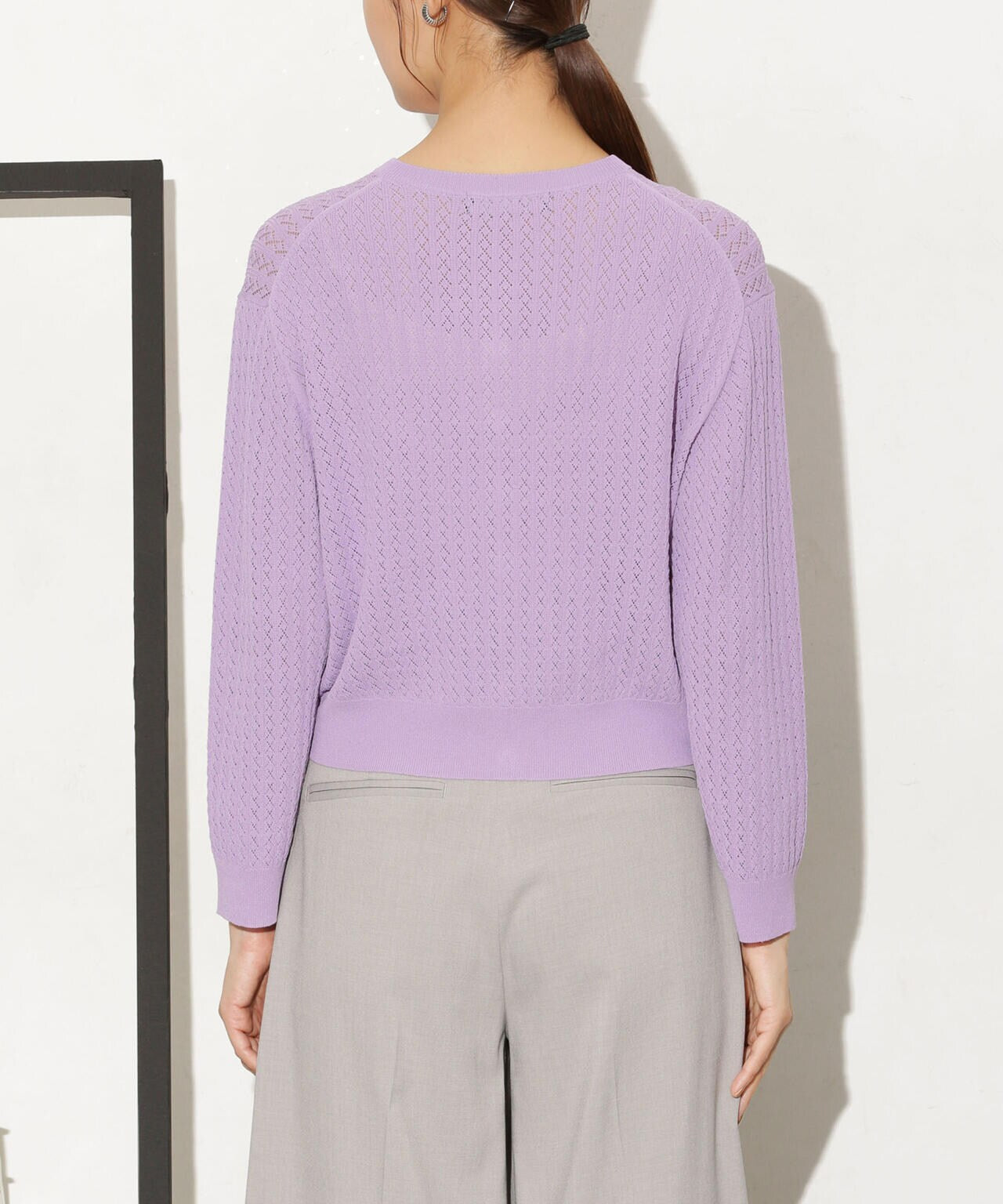 透かし柄ショートカーディガン 6733222333