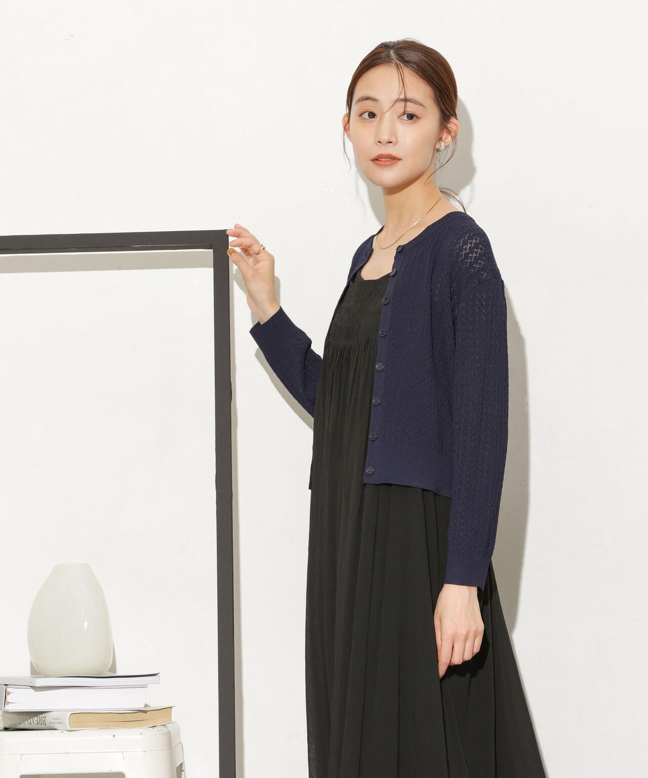 透かし柄ショートカーディガン 6733222333