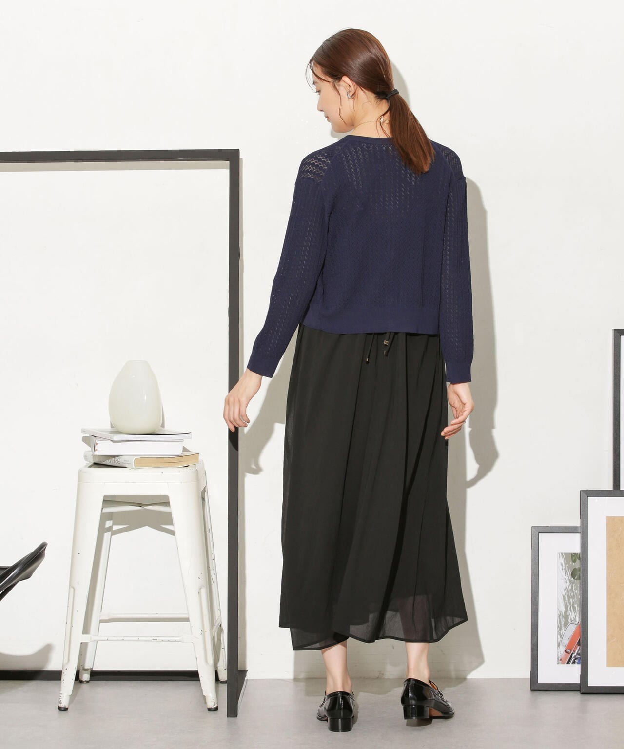 透かし柄ショートカーディガン 6733222333