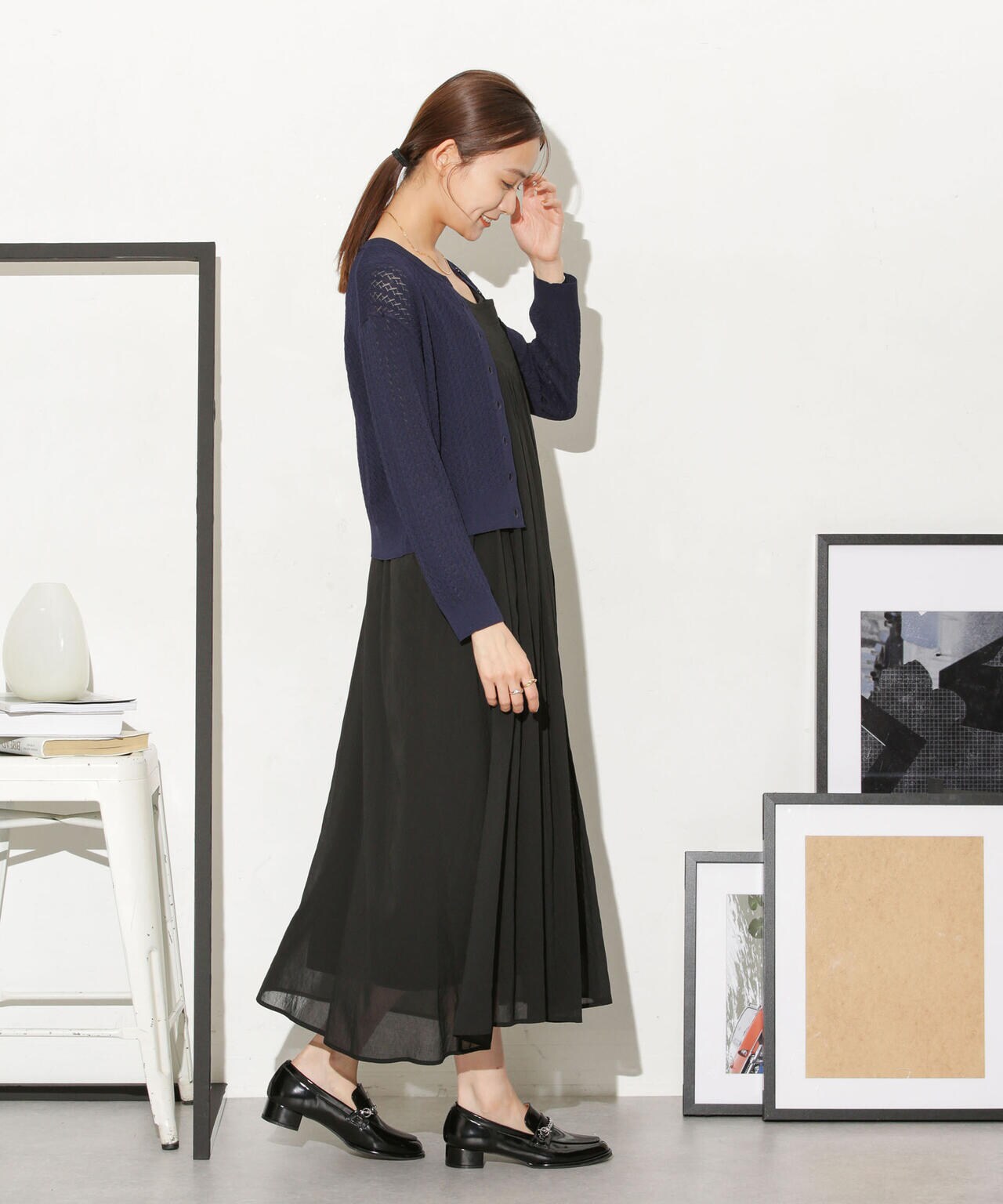 透かし柄ショートカーディガン 6733222333