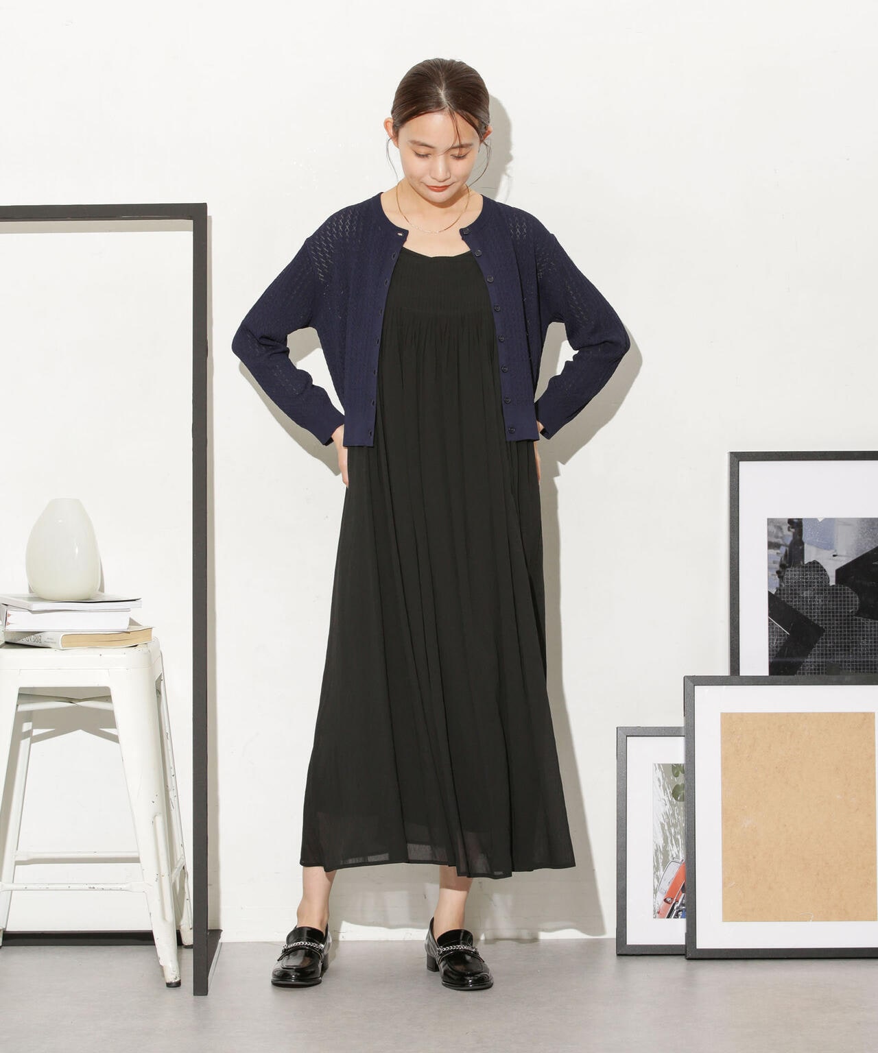 透かし柄ショートカーディガン 6733222333