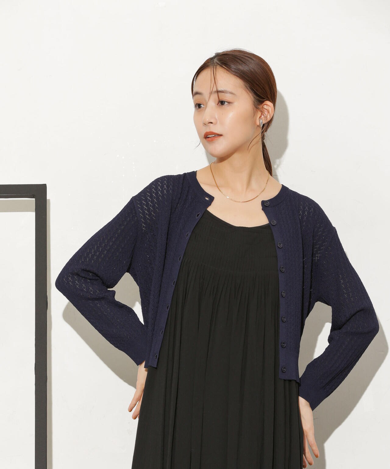 透かし柄ショートカーディガン 6733222333