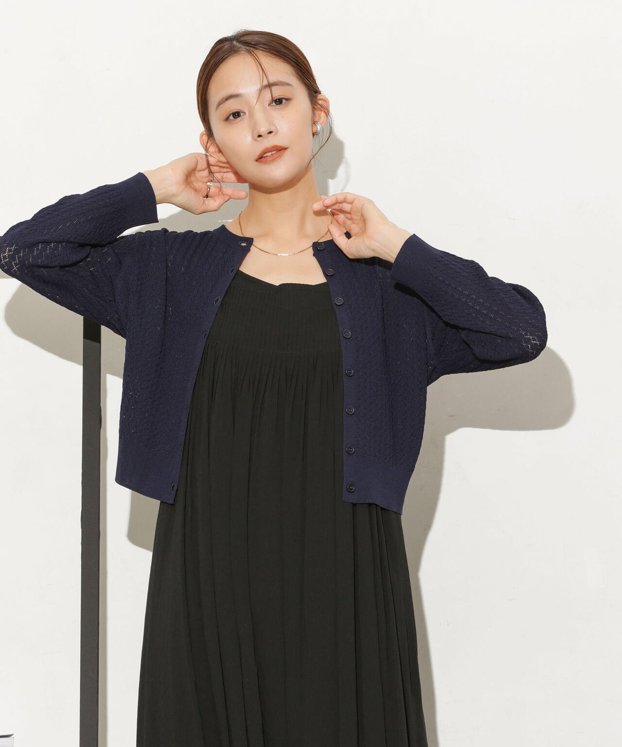 透かし柄ショートカーディガン 6733222333