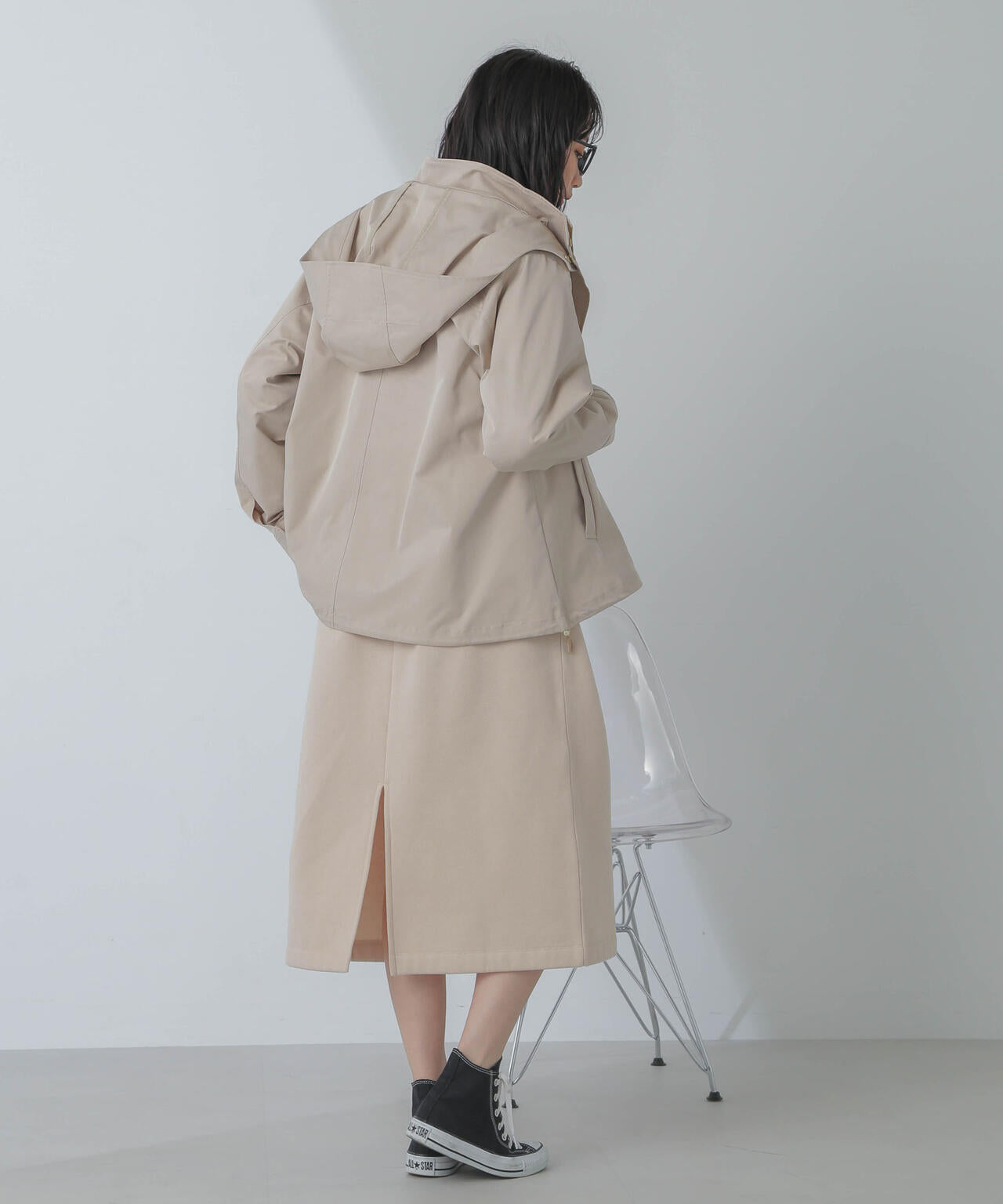 撥水&花粉ガード加工フード取り外しスタンドカラーブルゾン 6734112301