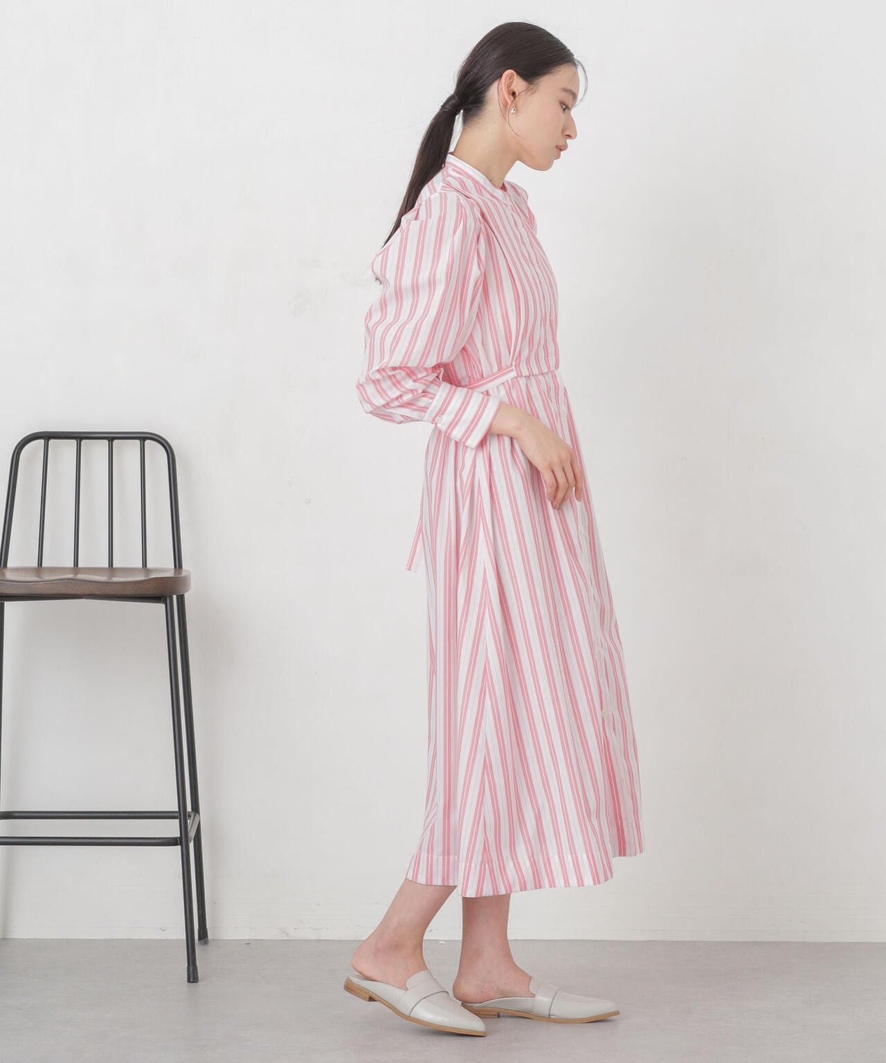 マルチストライプシャツドレス 6734119308