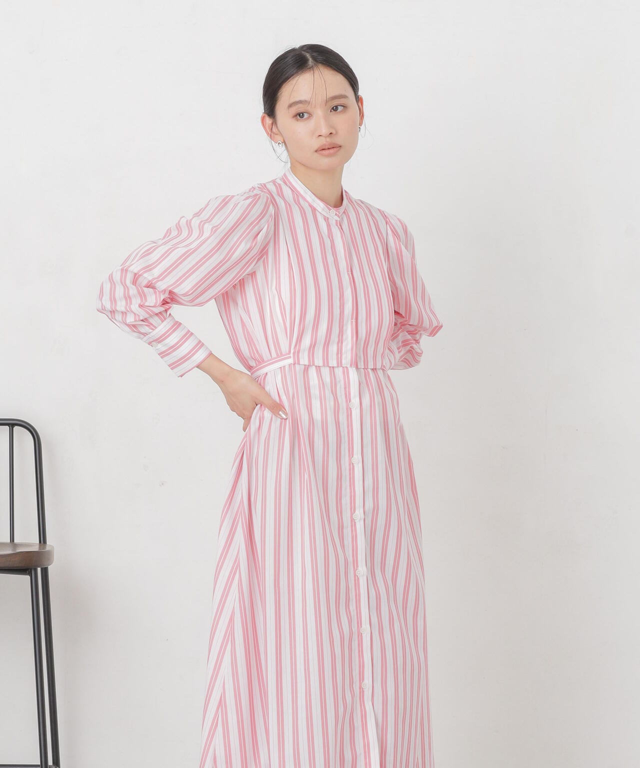 マルチストライプシャツドレス 6734119308