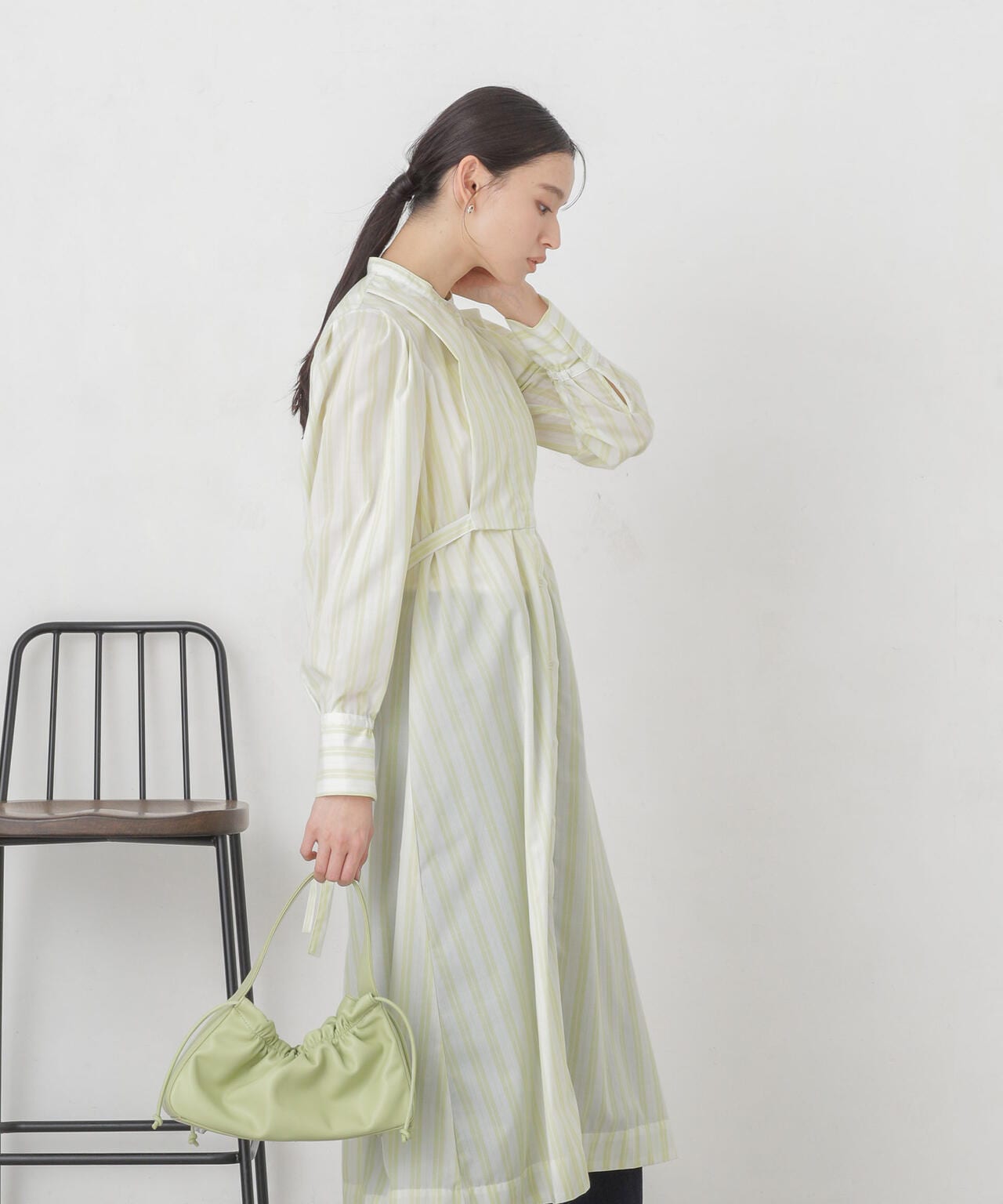 マルチストライプシャツドレス 6734119308