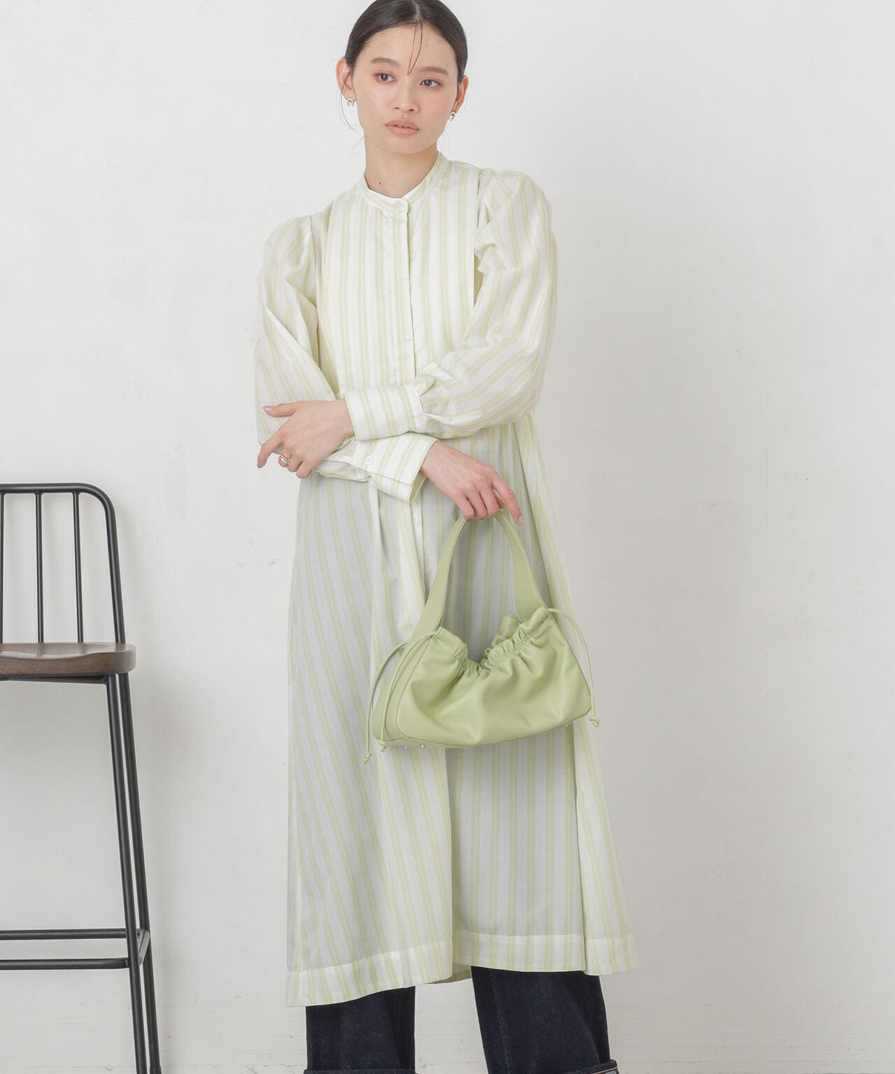 マルチストライプシャツドレス 6734119308