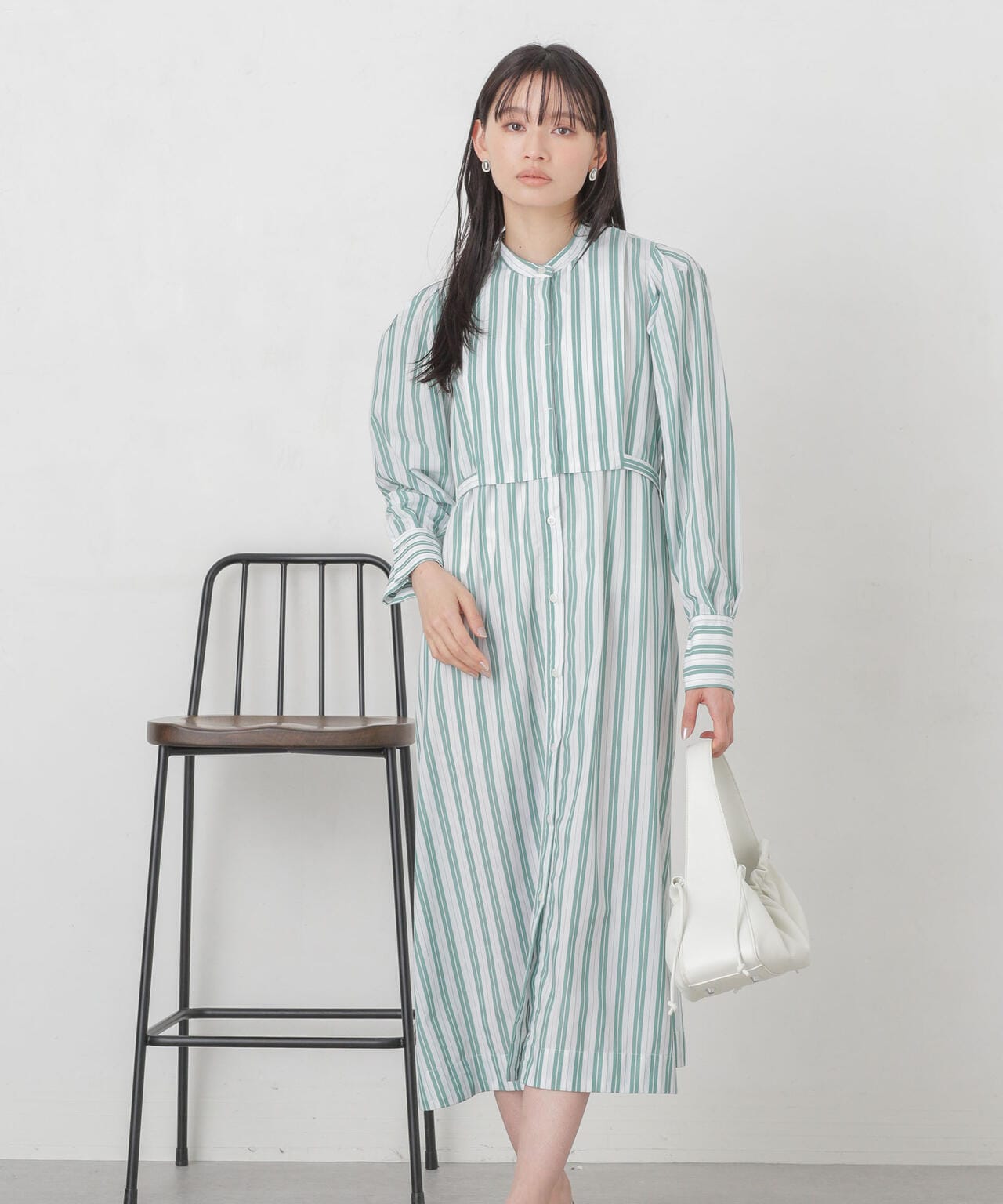 マルチストライプシャツドレス 6734119308