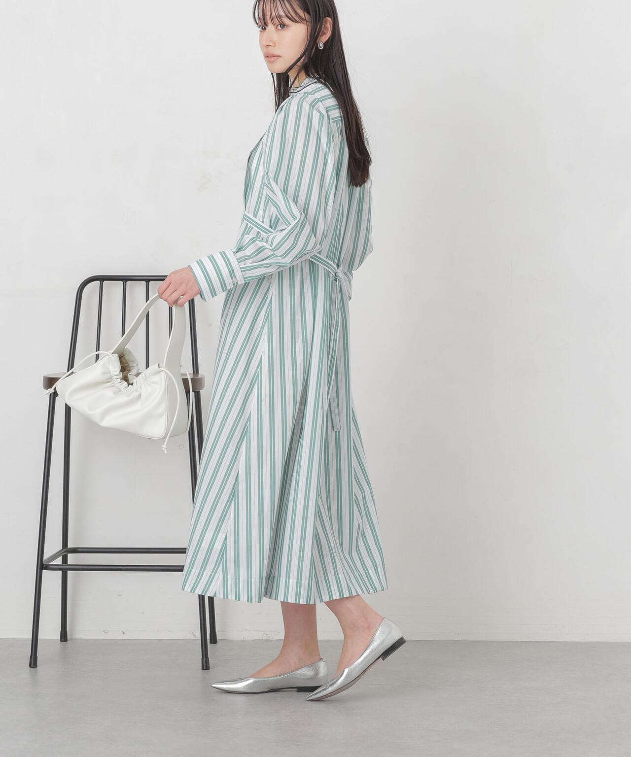 マルチストライプシャツドレス 6734119308