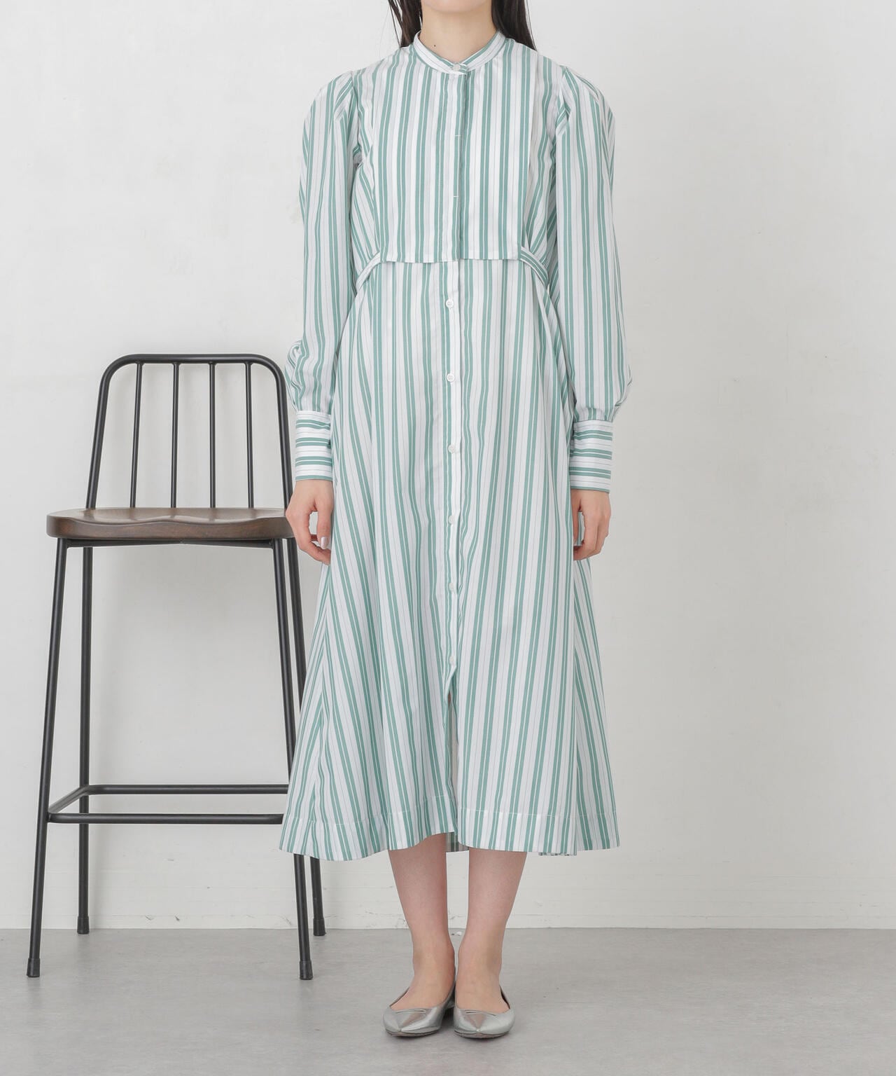 マルチストライプシャツドレス 6734119308
