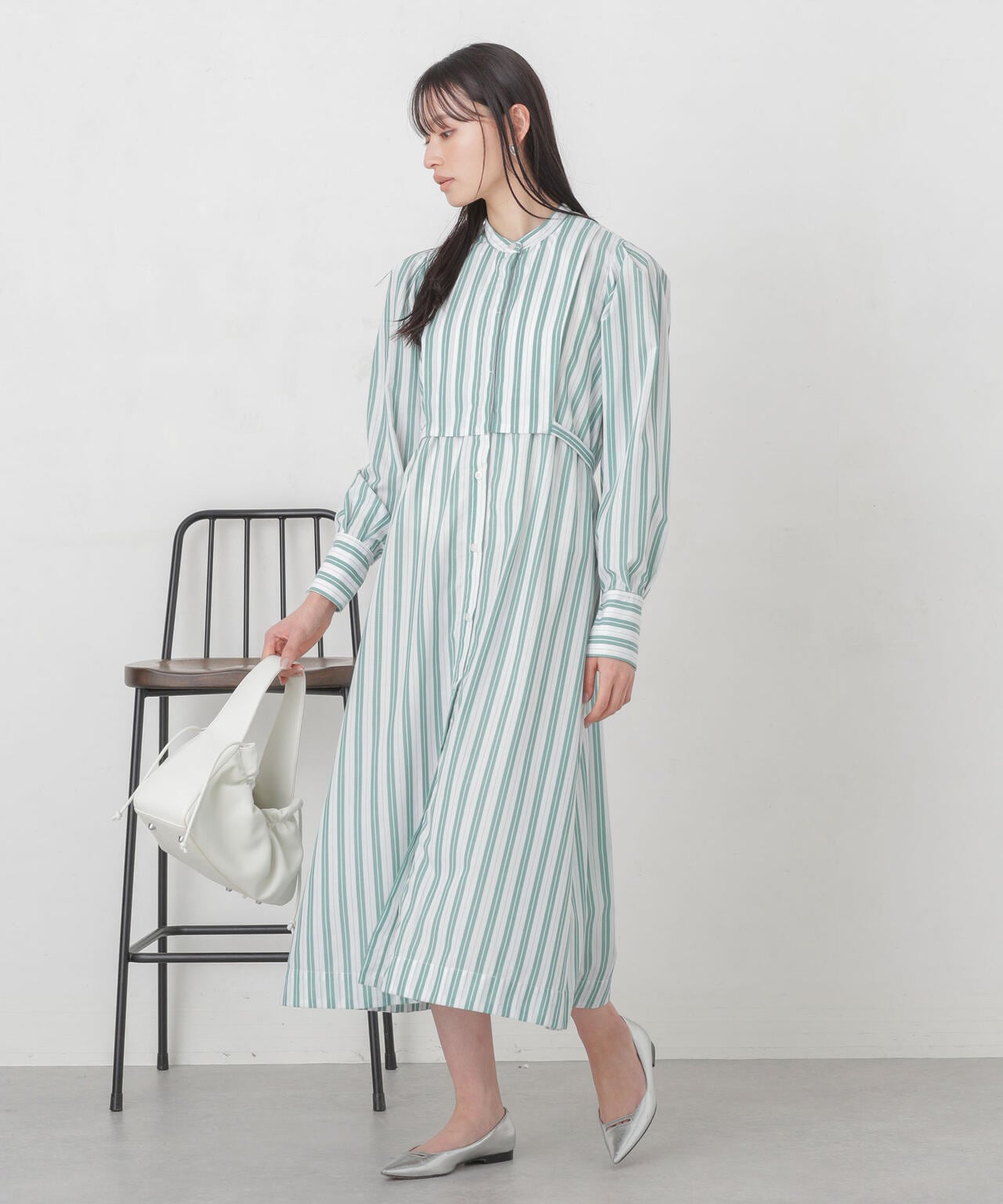 マルチストライプシャツドレス 6734119308