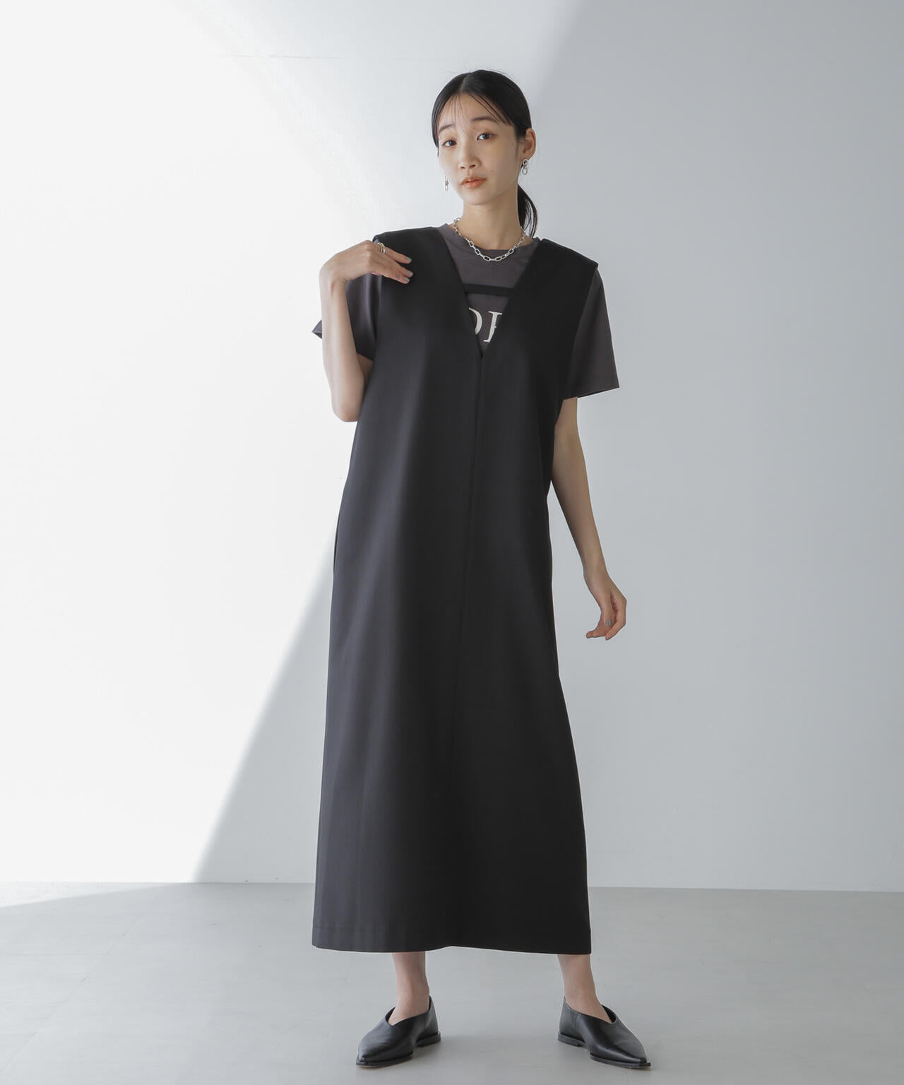 前後2wayロングジレ&ジャンスカワンピース(セットアップ可) 6734119330