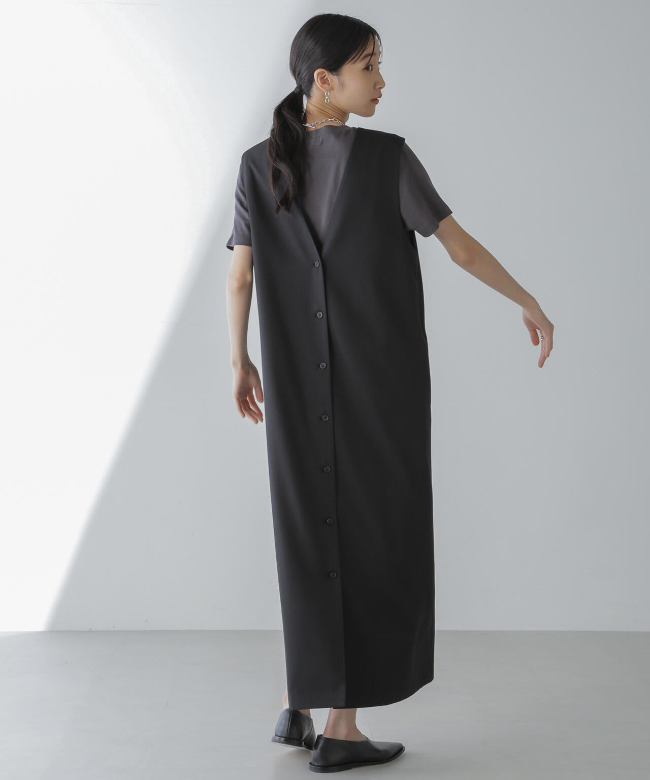 前後2wayロングジレ&ジャンスカワンピース(セットアップ可) 6734119330