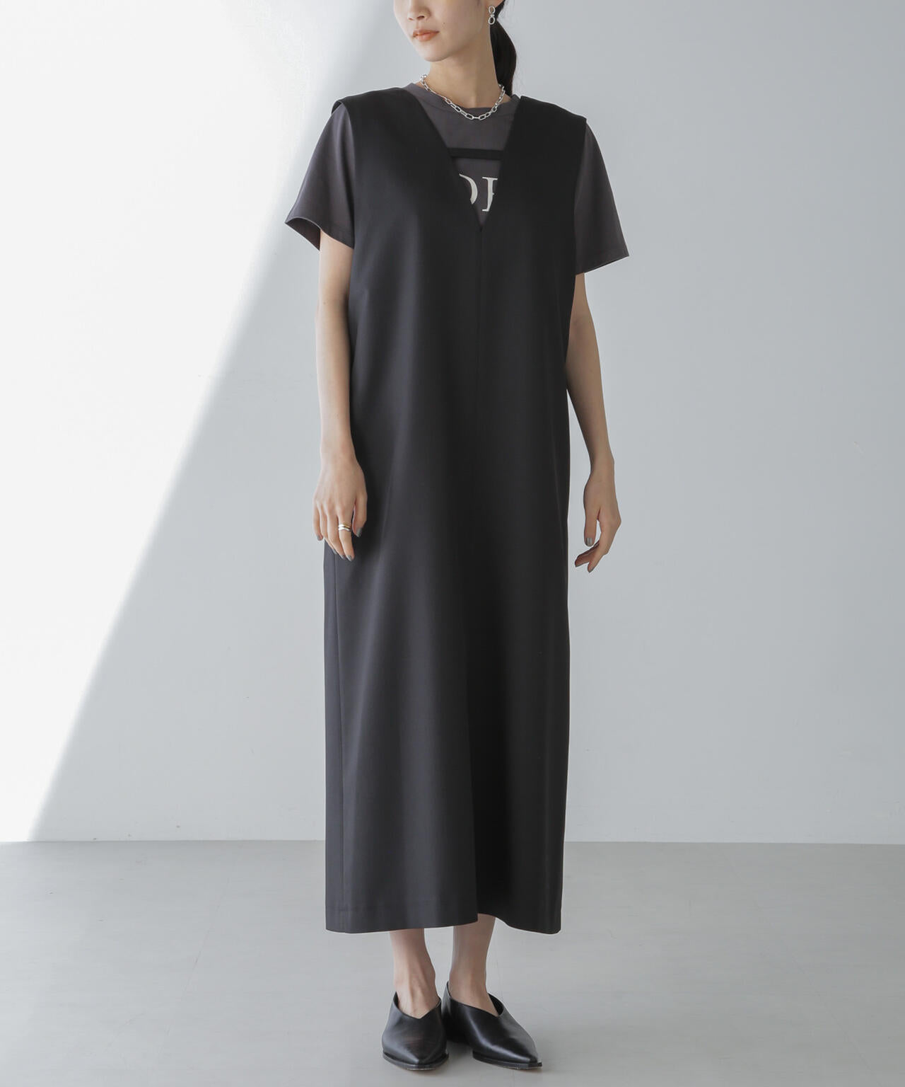 前後2wayロングジレ&ジャンスカワンピース(セットアップ可) 6734119330