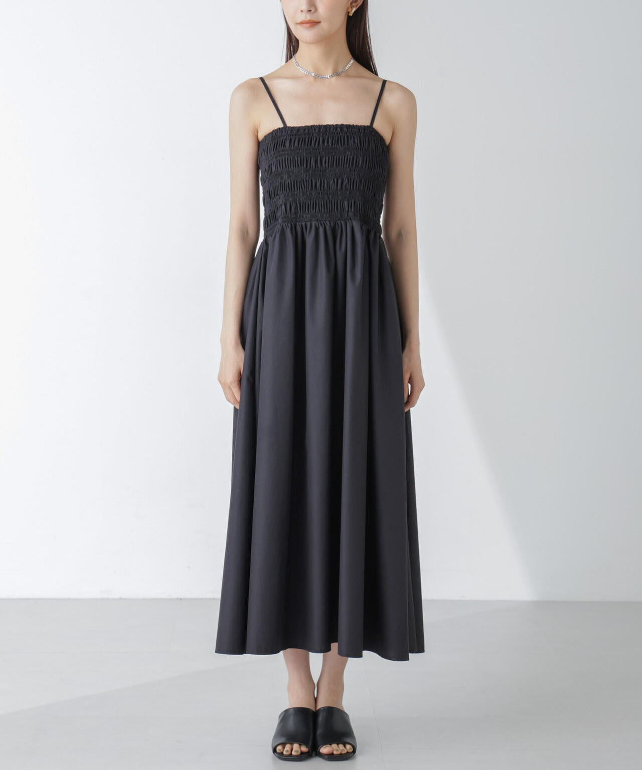 シャーリングキャミソールワンピース 6734119334