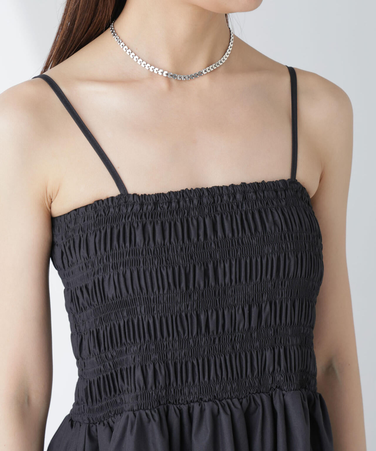 シャーリングキャミソールワンピース 6734119334