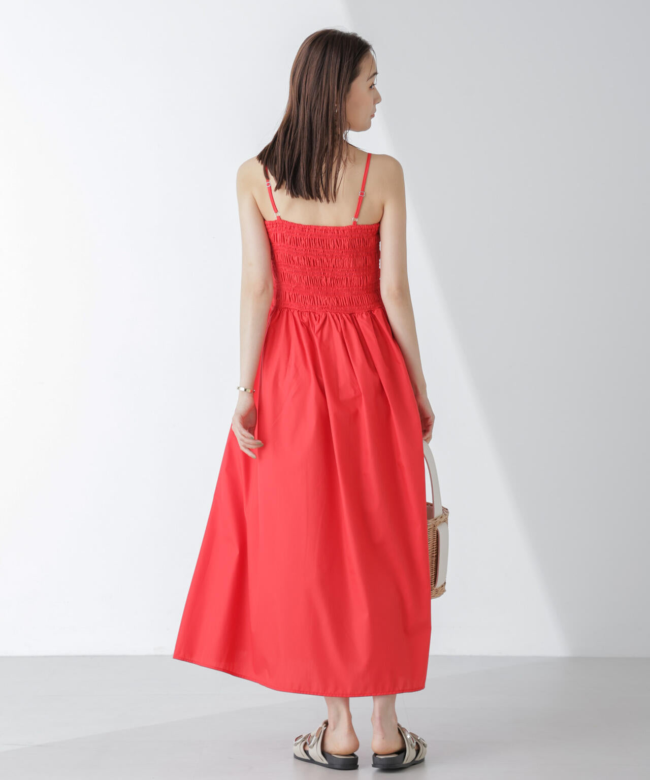 シャーリングキャミソールワンピース 6734119334