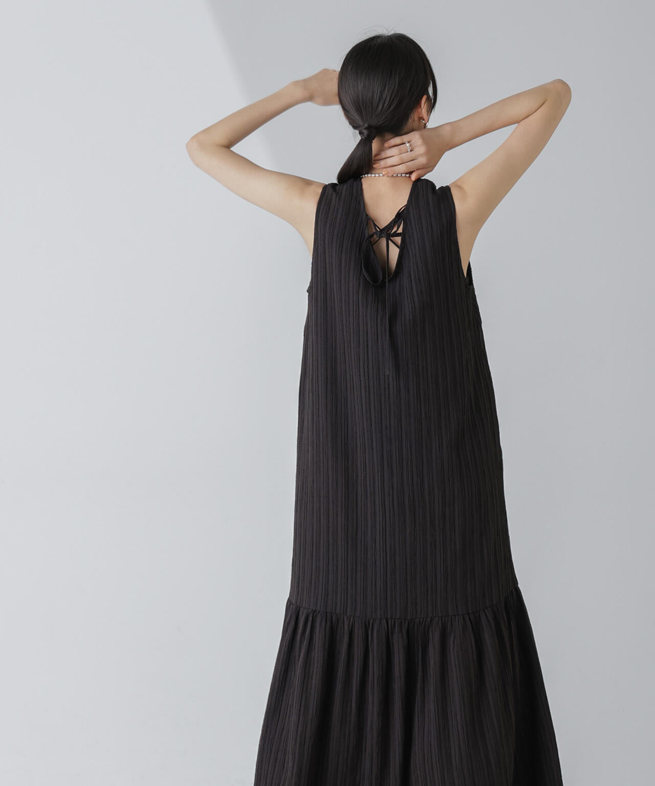 楊柳ティアード切り替えワンピース 6734119335