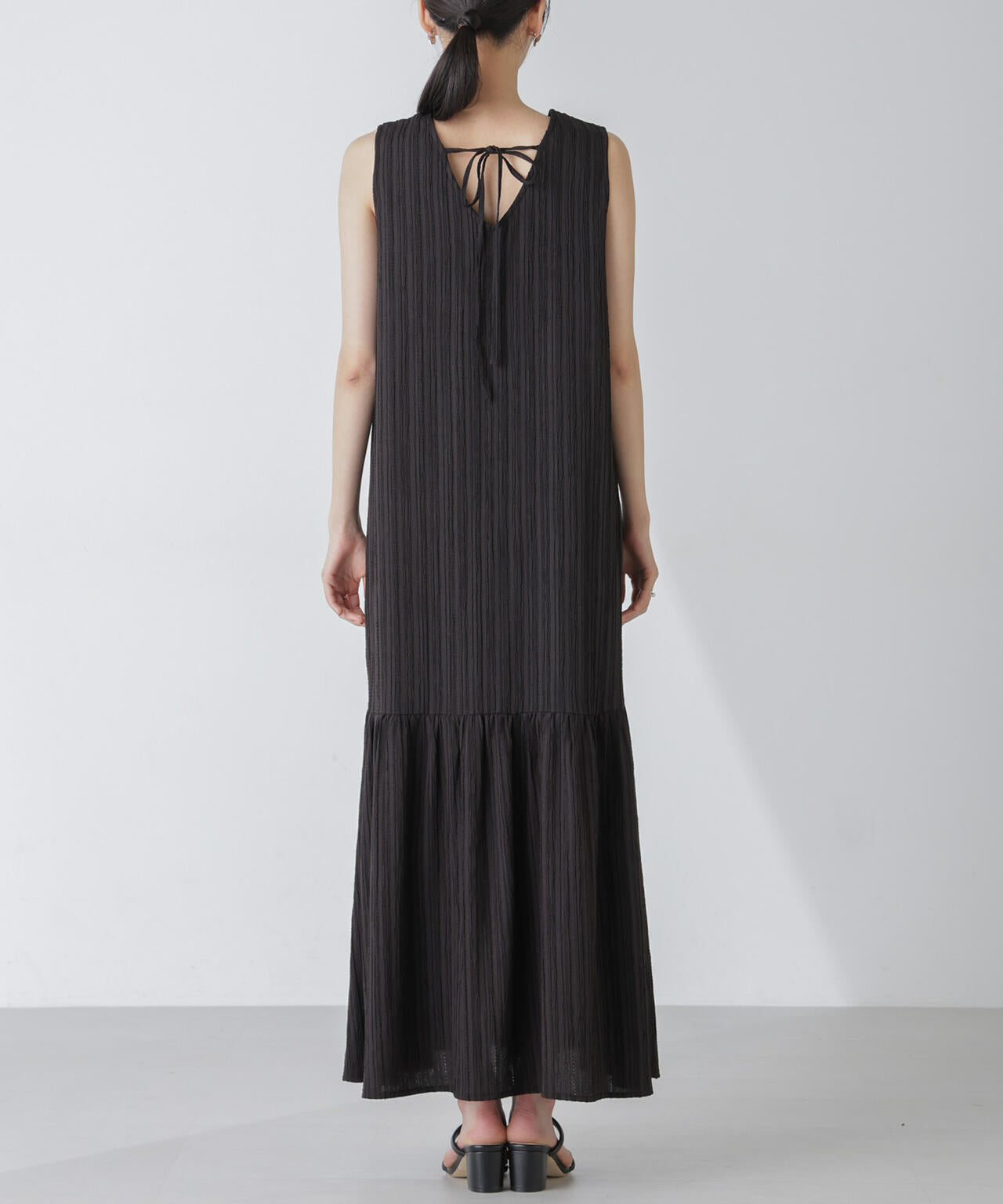 楊柳ティアード切り替えワンピース 6734119335