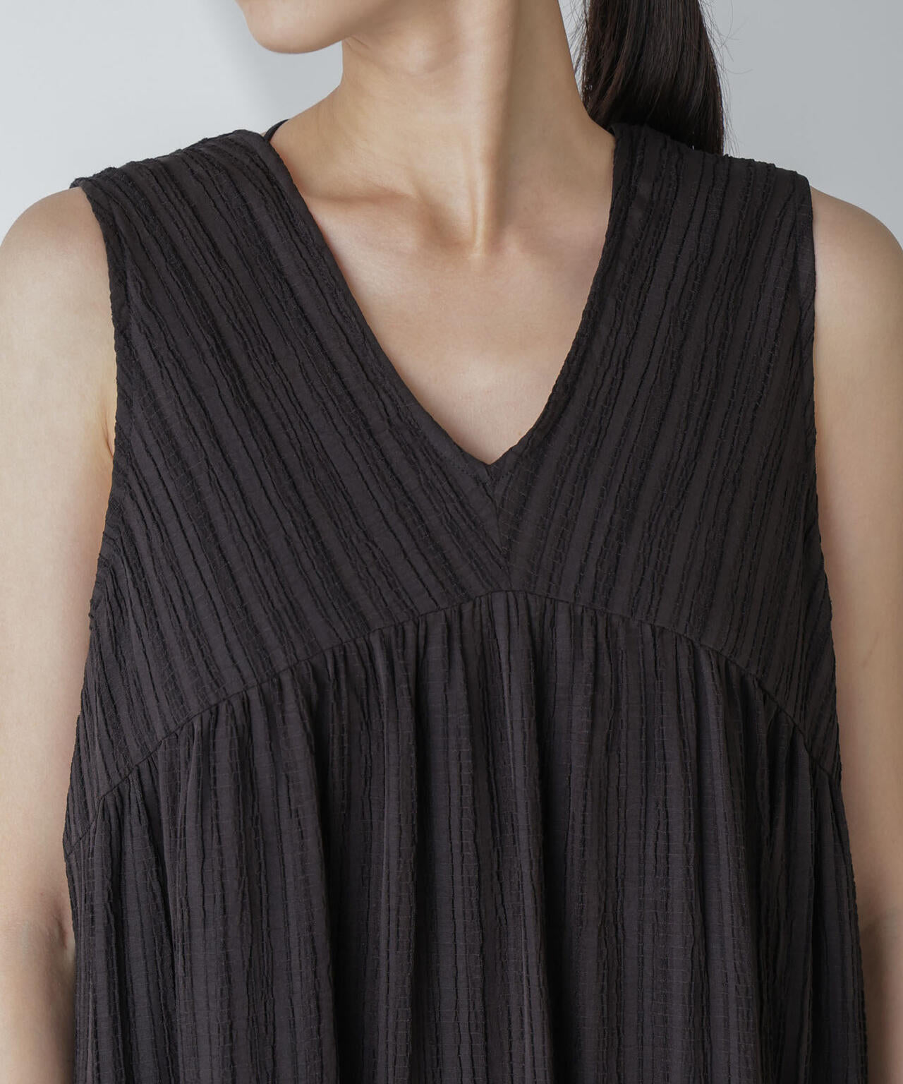 楊柳ティアード切り替えワンピース 6734119335