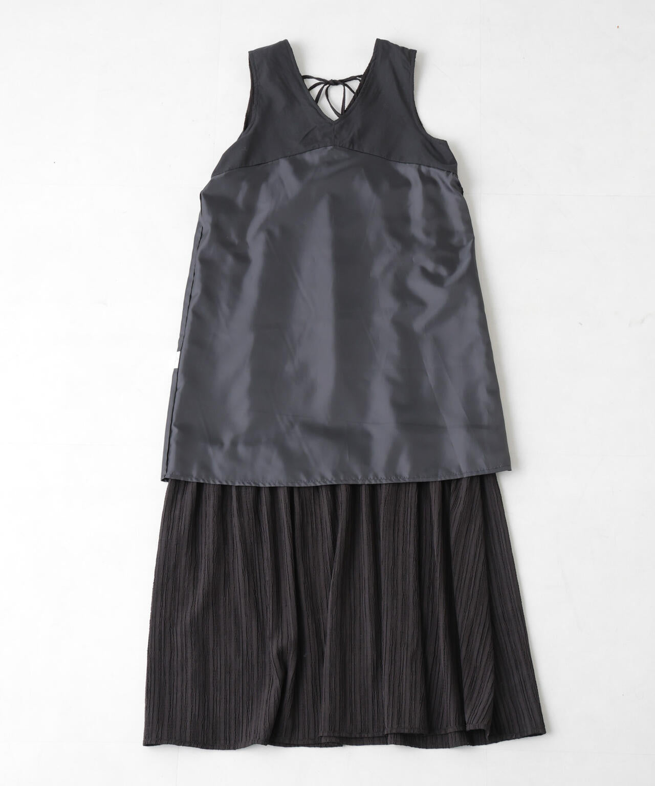 楊柳ティアード切り替えワンピース 6734119335