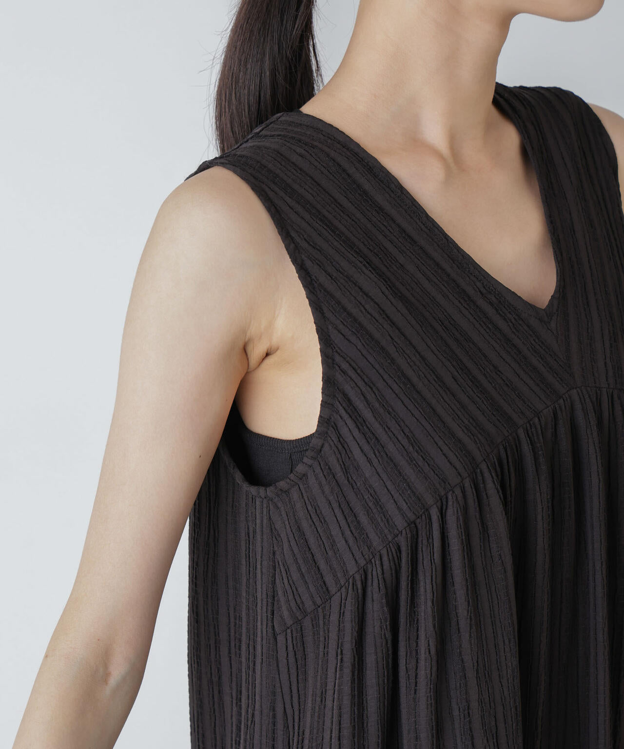 楊柳ティアード切り替えワンピース 6734119335