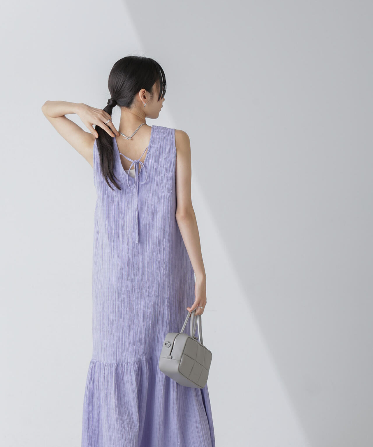 楊柳ティアード切り替えワンピース 6734119335